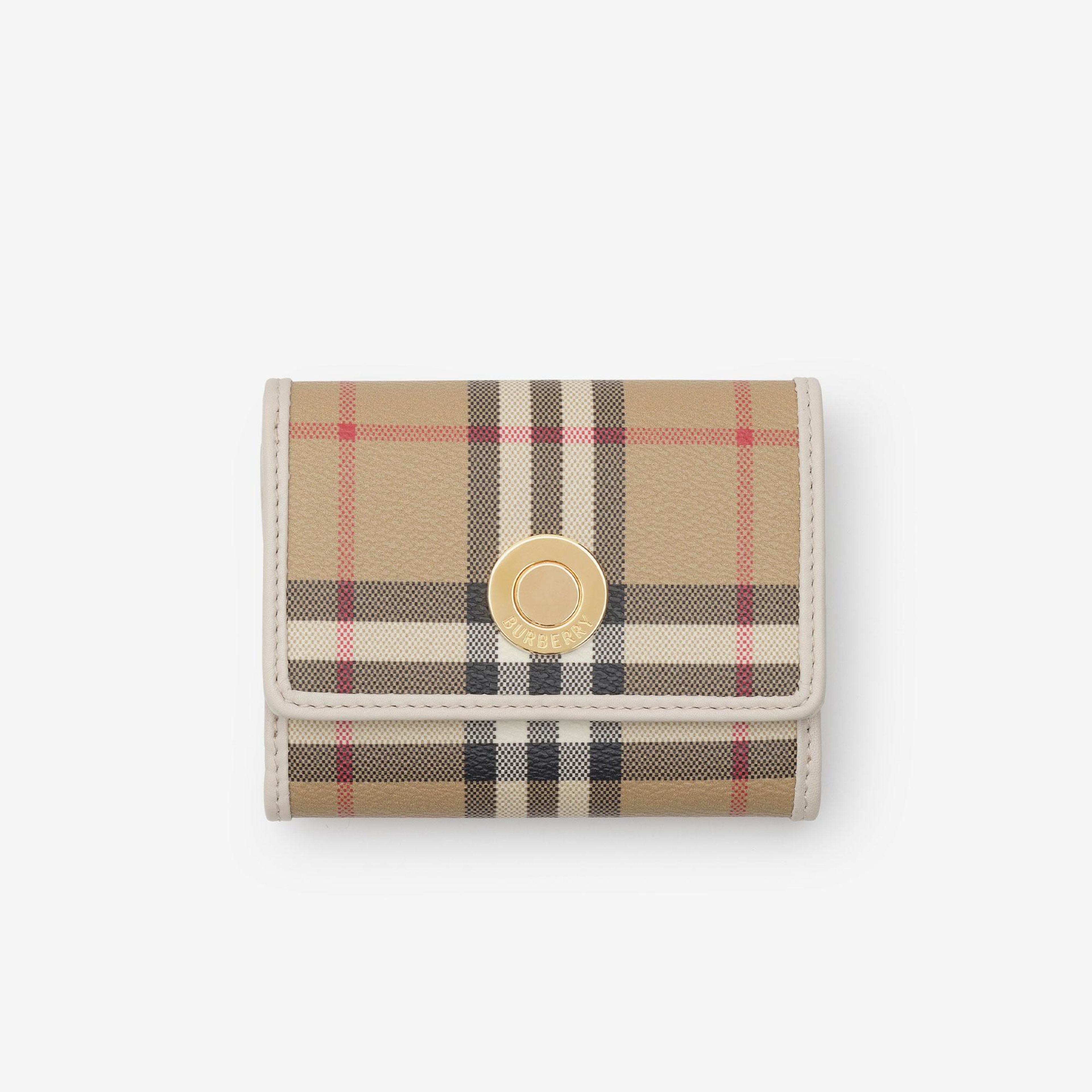 Burberry Small Check Folding Kadın Bej Cüzdan