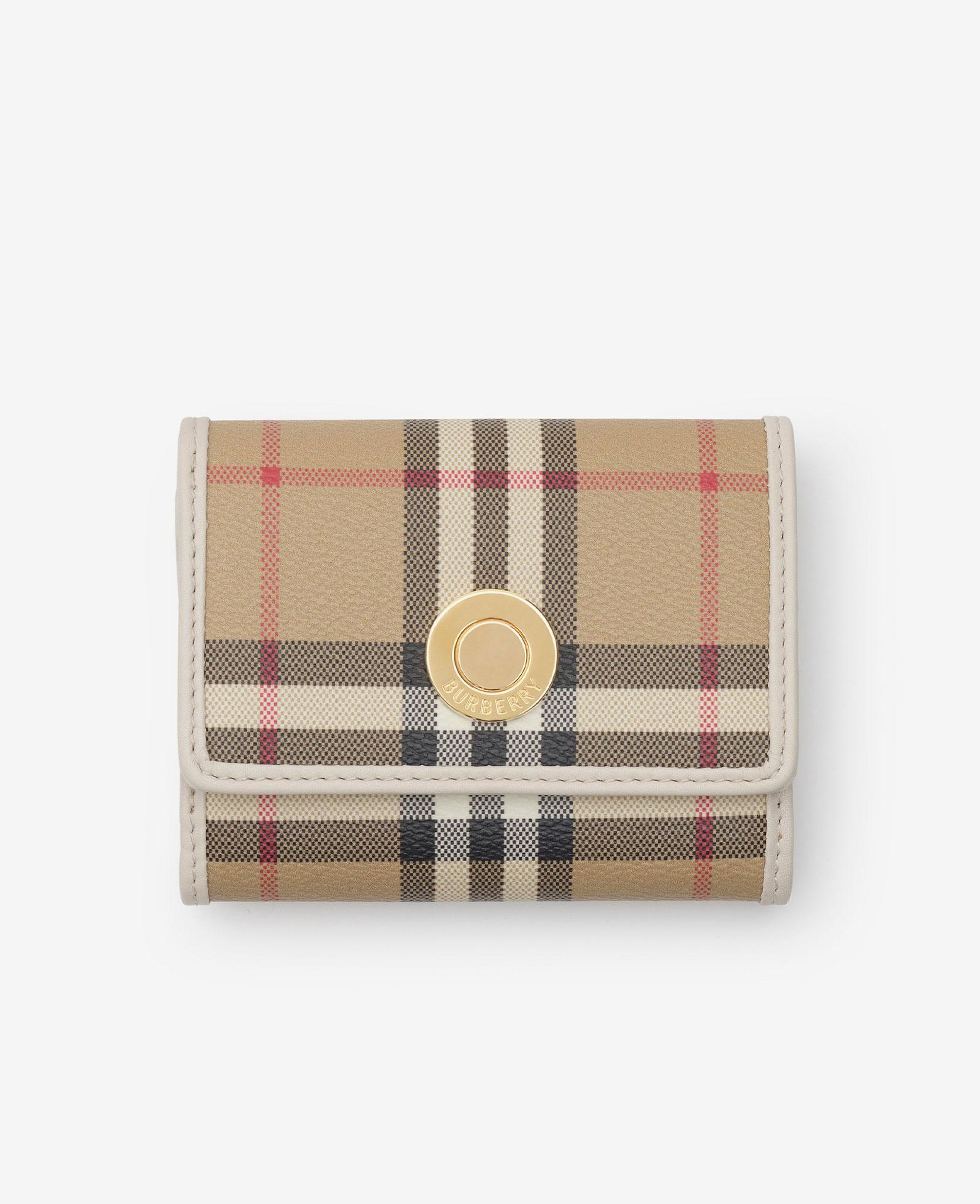Burberry Small Check Folding Kadın Bej Cüzdan