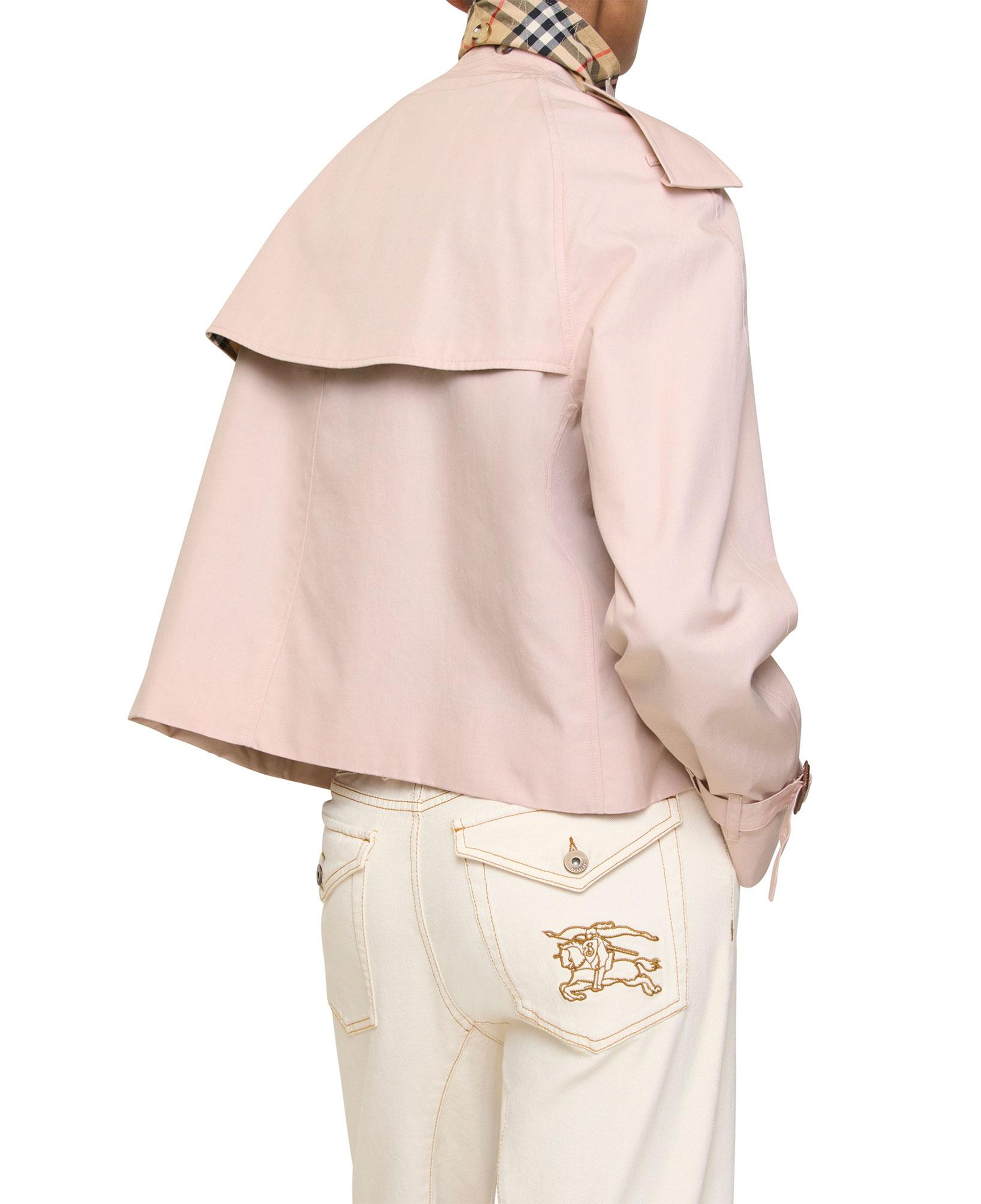 Burberry Cropped Tropical Gabardine Mayfair Kadın Pembe Pardesü