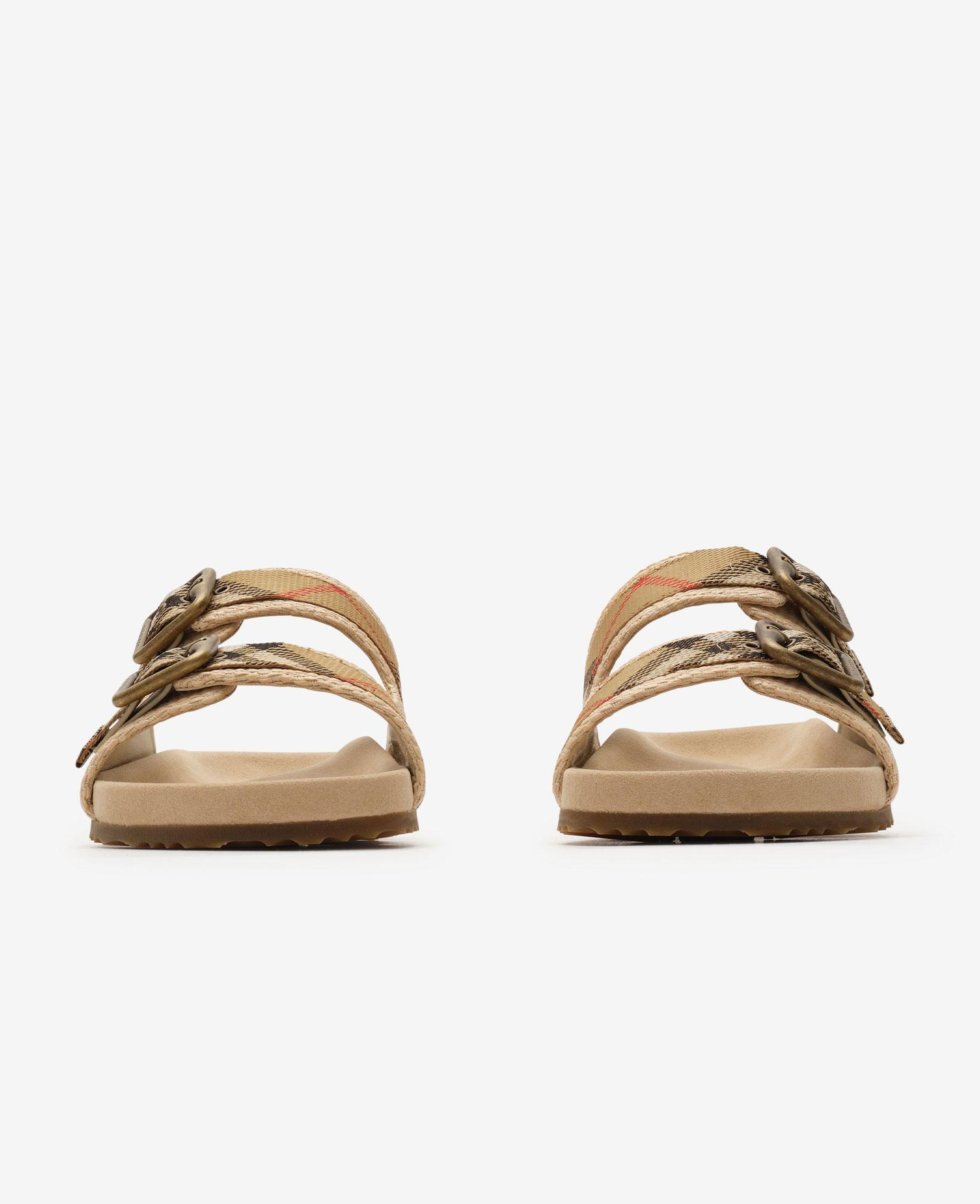 Burberry Raffia-Effect Urchin Kadın Bej Sandalet