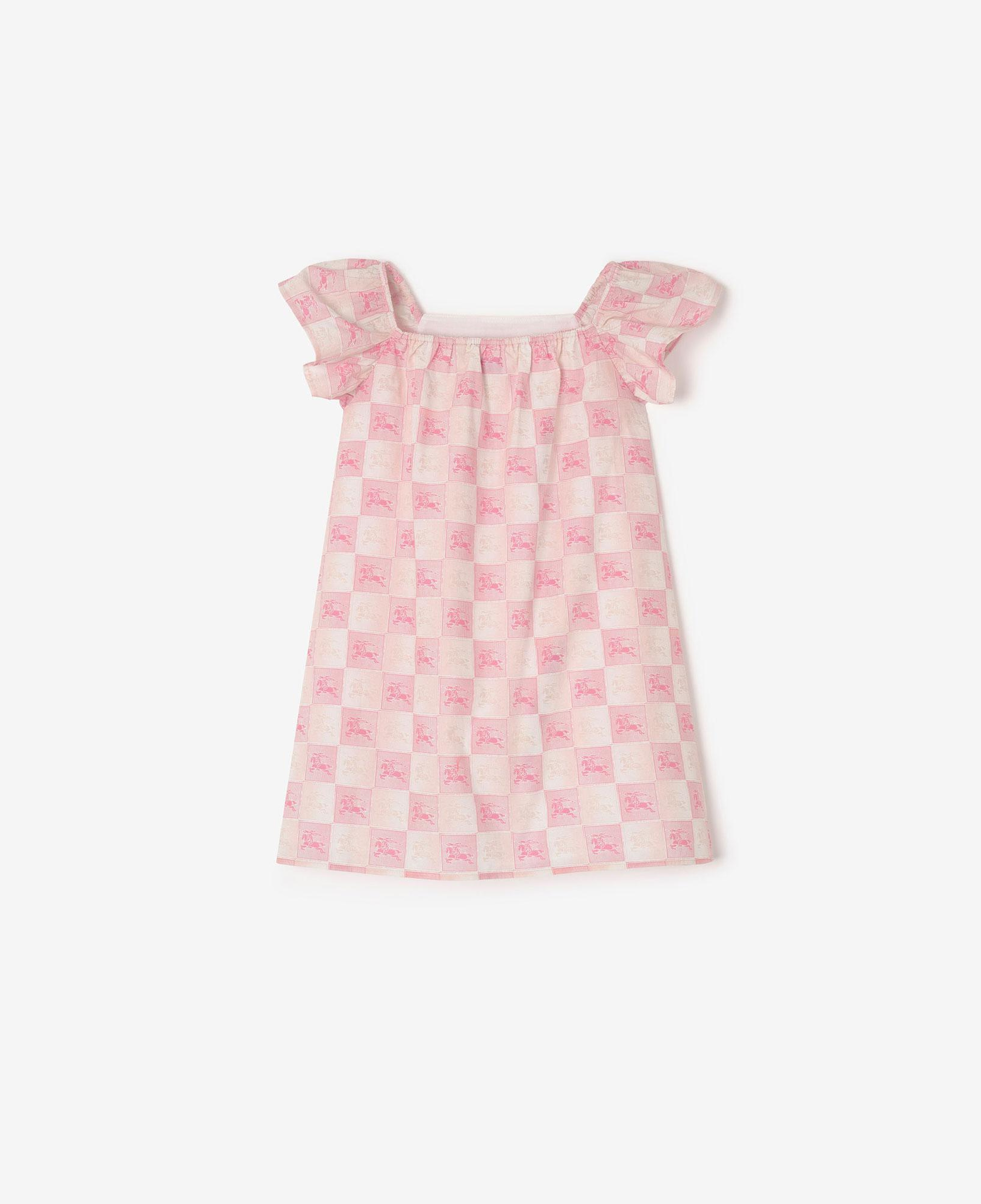 Burberry Ekd Checkerboard Cotton Çocuk Pembe Elbise