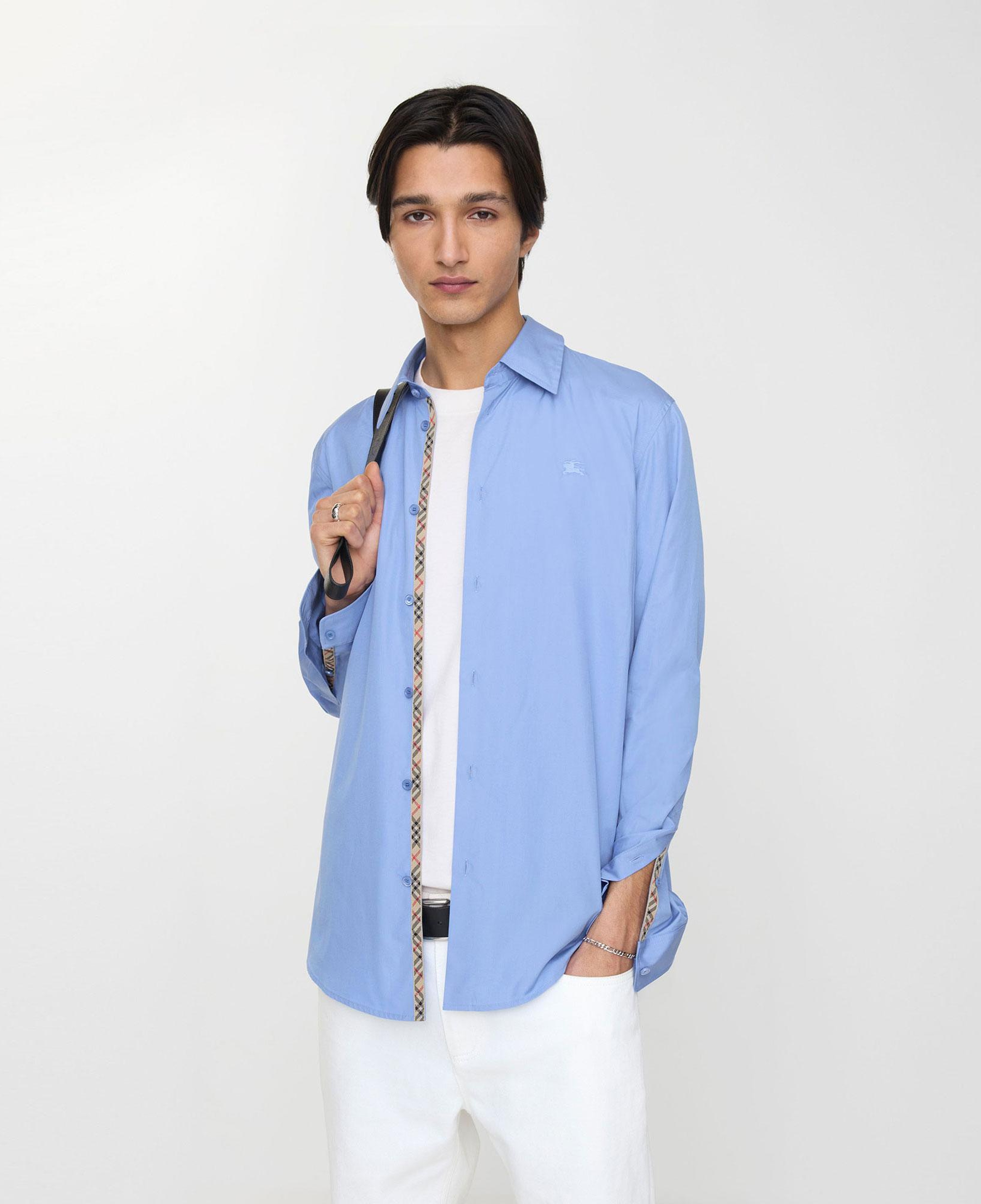 Burberry Regular Fit Cotton Poplin Erkek Mavi Gömlek