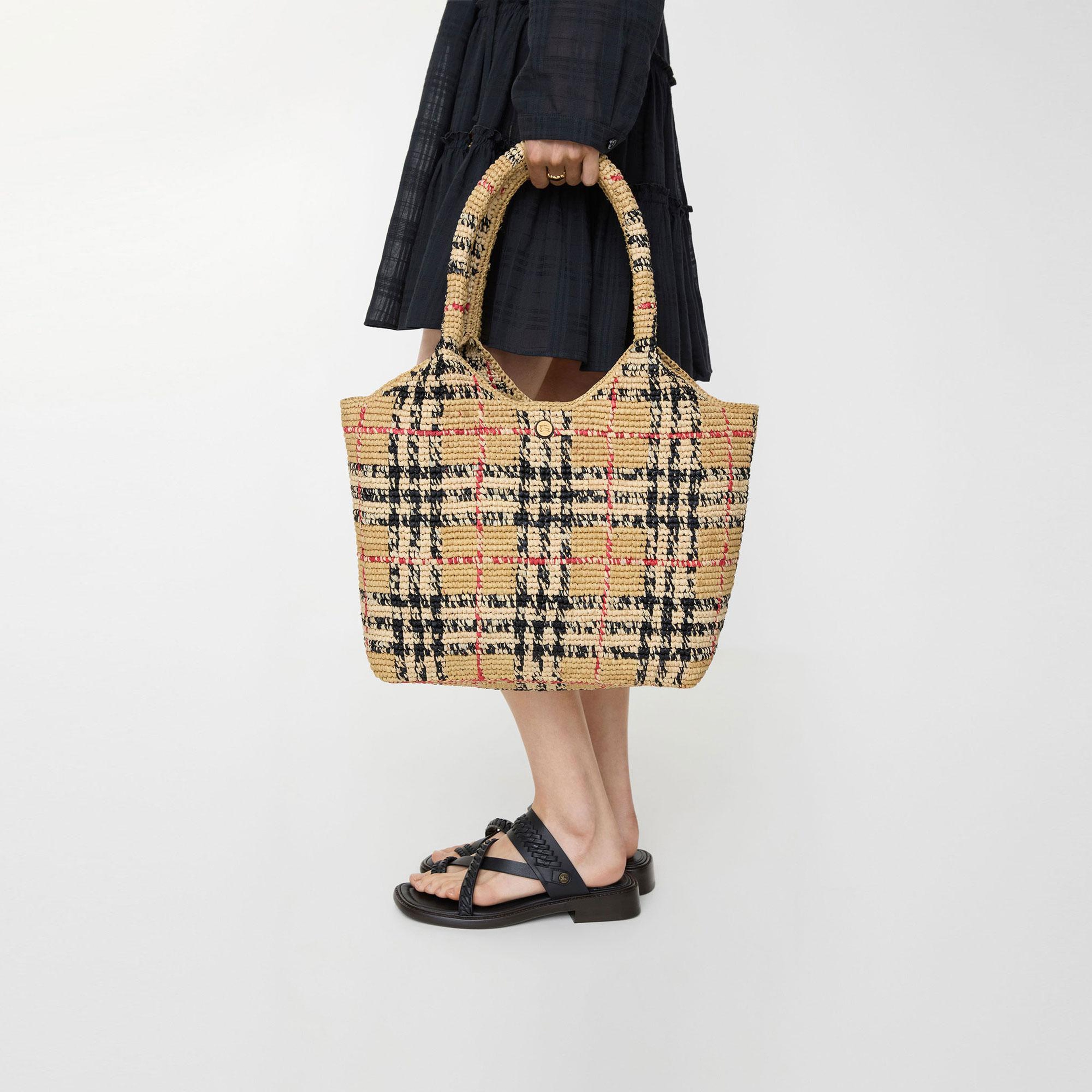 Burberry Small Margate Tote Kadın Bej Omuz Çantası