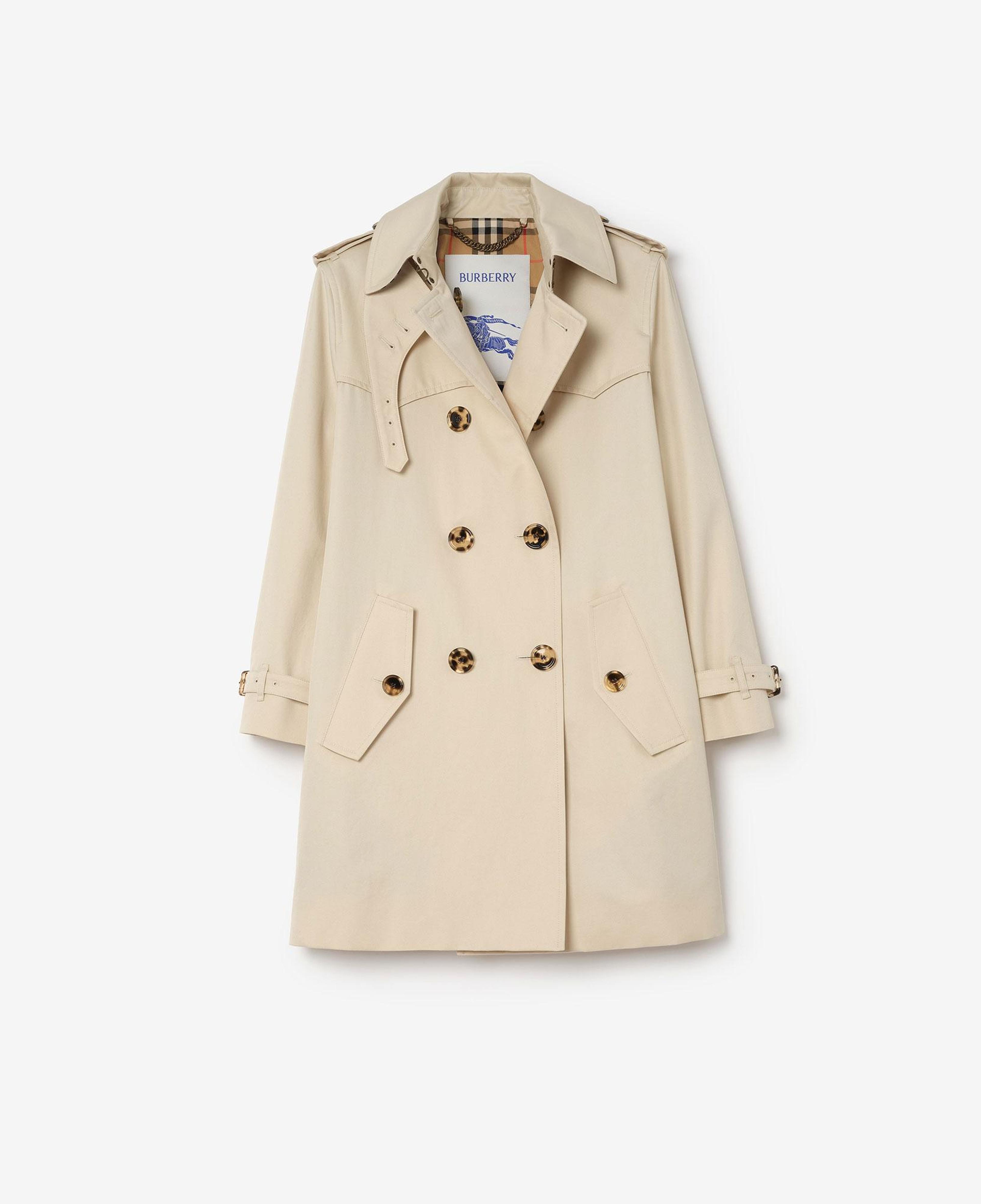 Burberry Short Summerside Gabardine Kadın Krem Trençkot