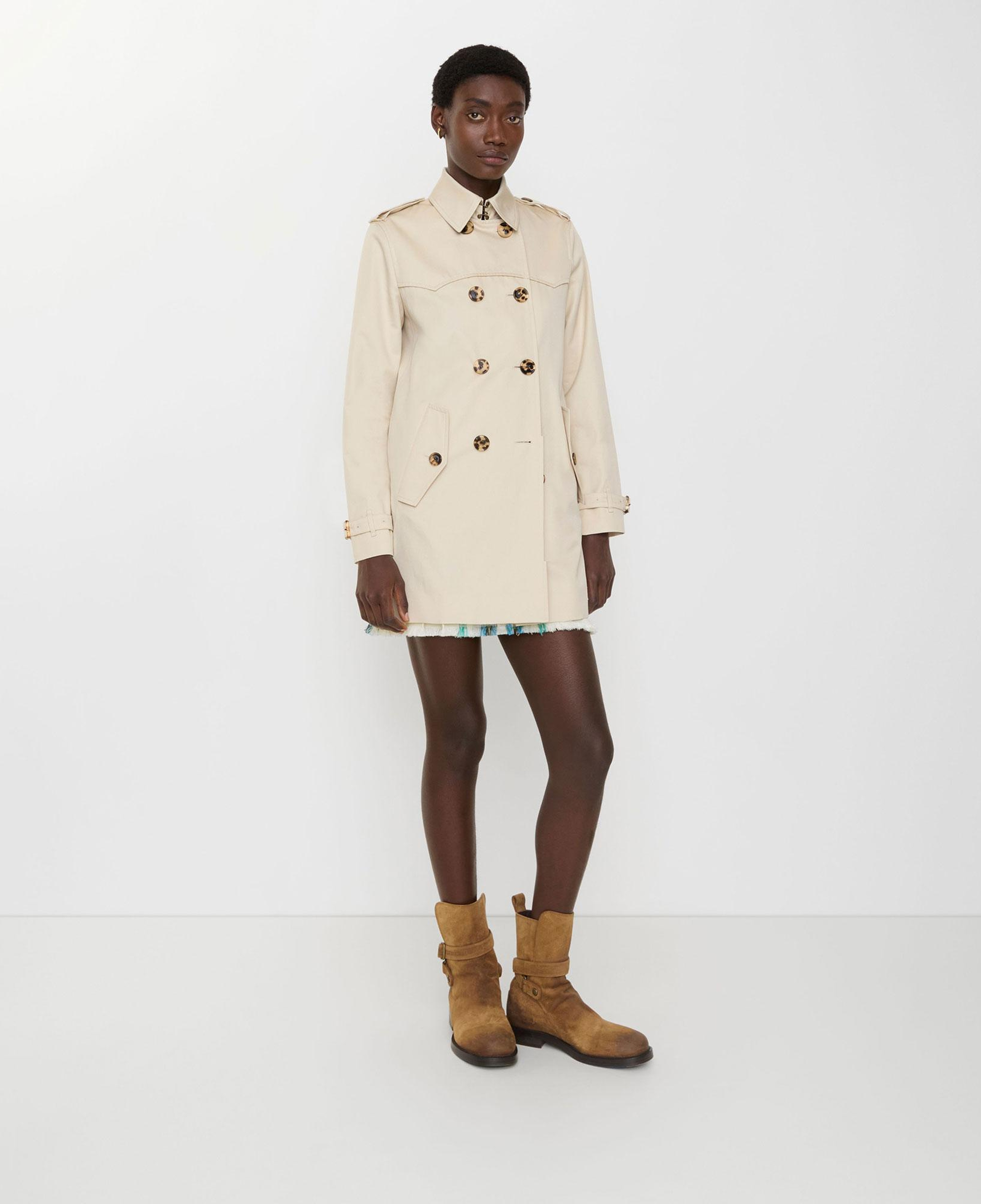 Burberry Short Summerside Gabardine Kadın Krem Trençkot