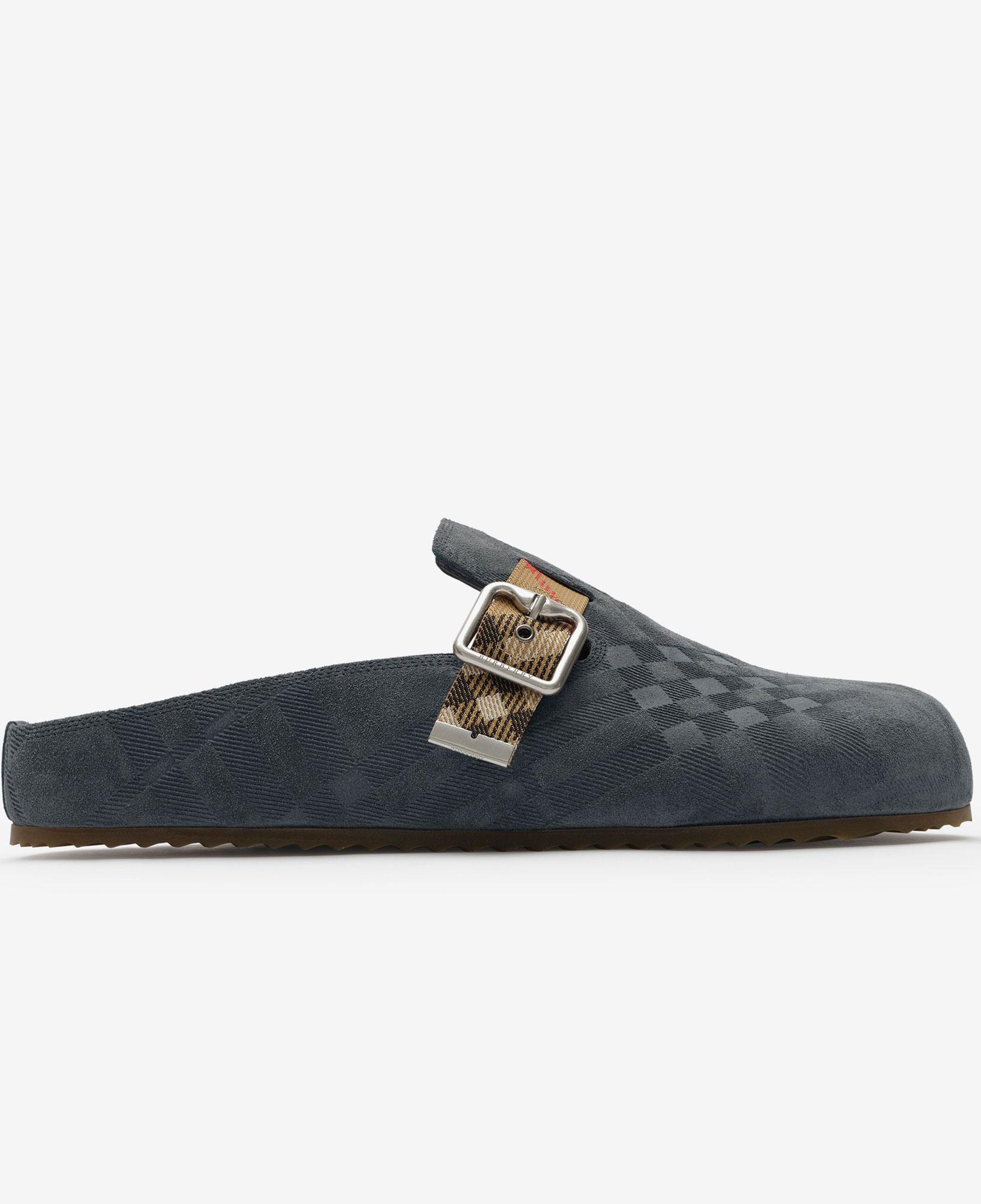 Burberry Check Suede Urchin Erkek Mavi Sandalet