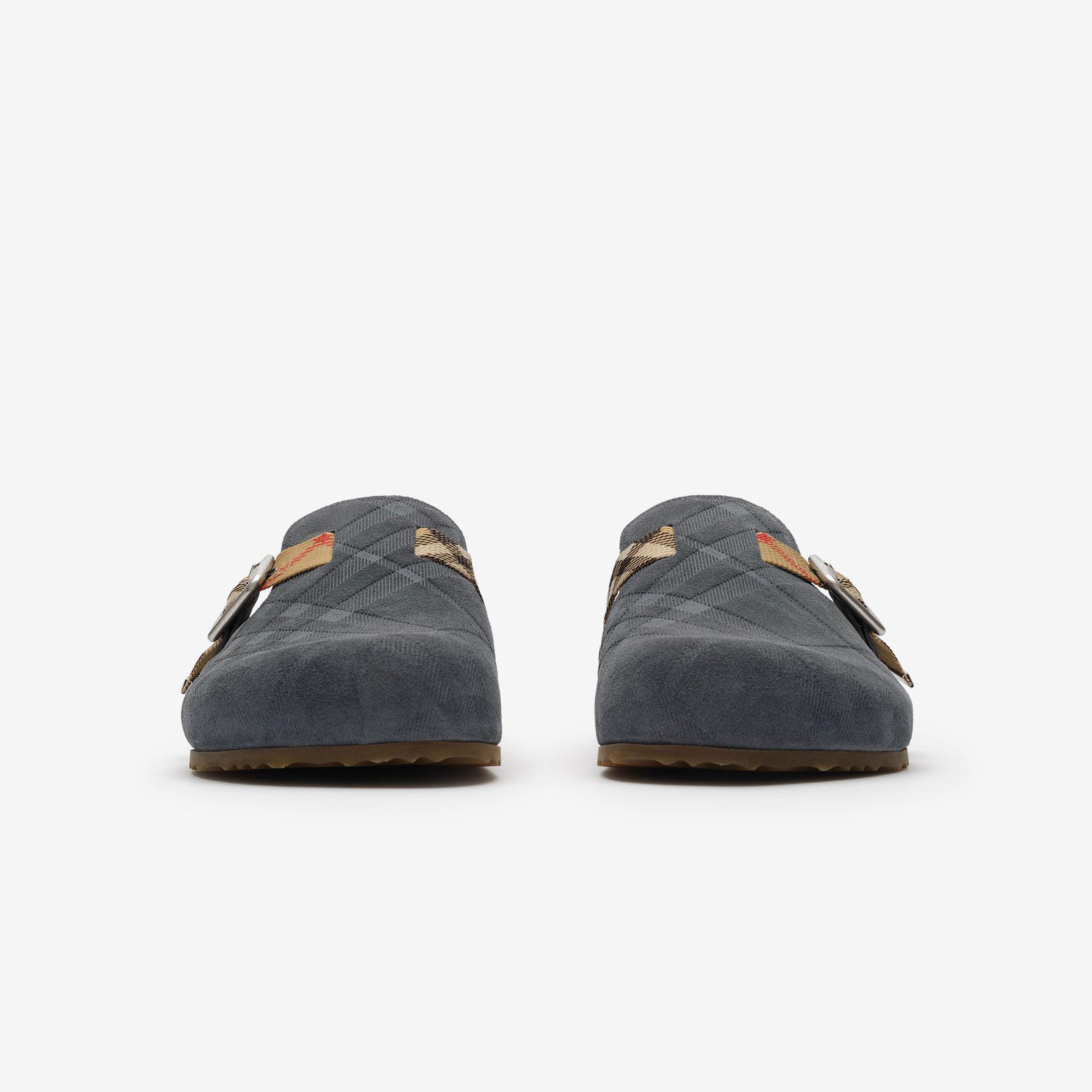 Burberry Check Suede Urchin Erkek Mavi Sandalet