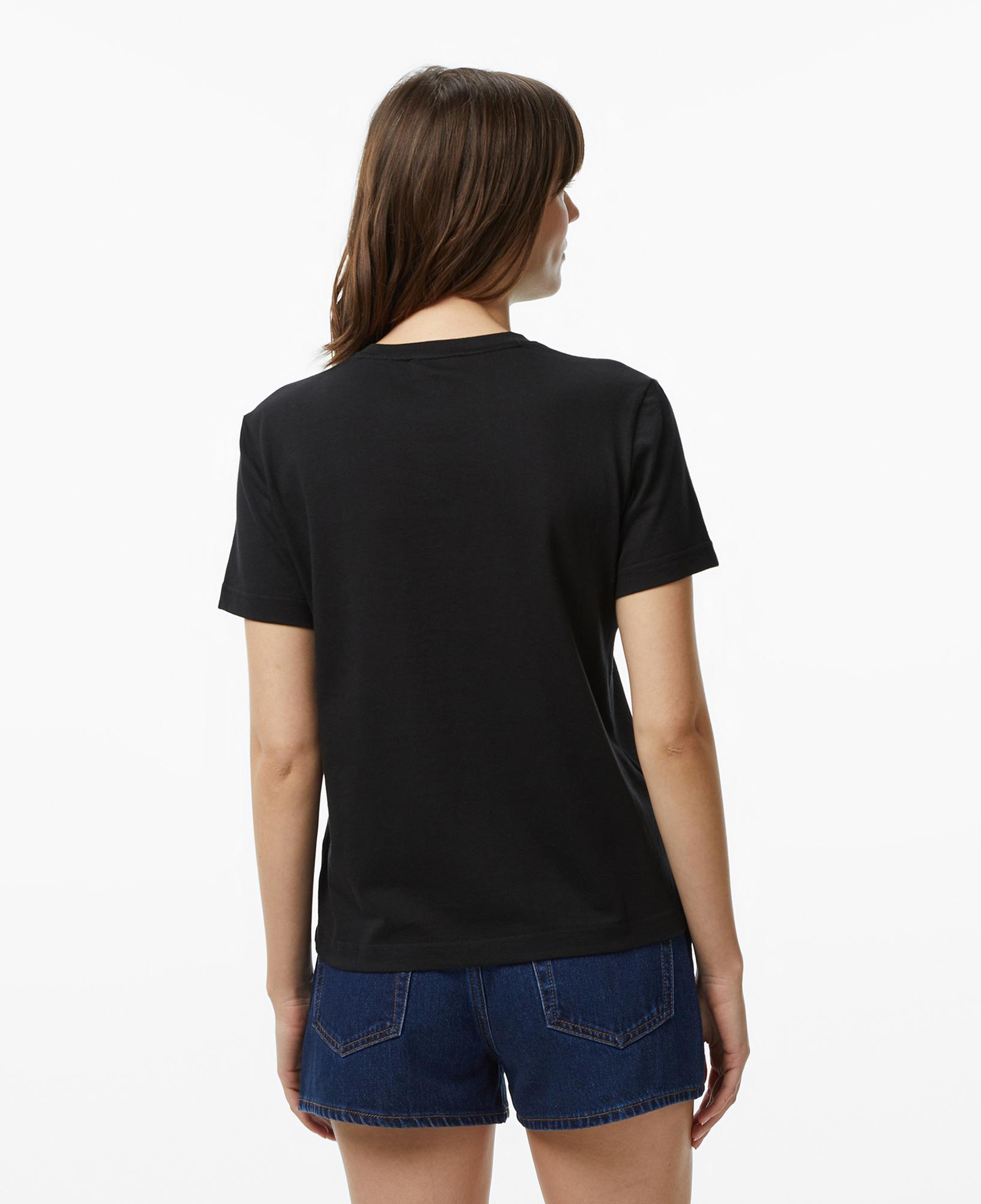Calvin Klein Woven Label Classic Fit  Kadın Siyah T-Shirt
