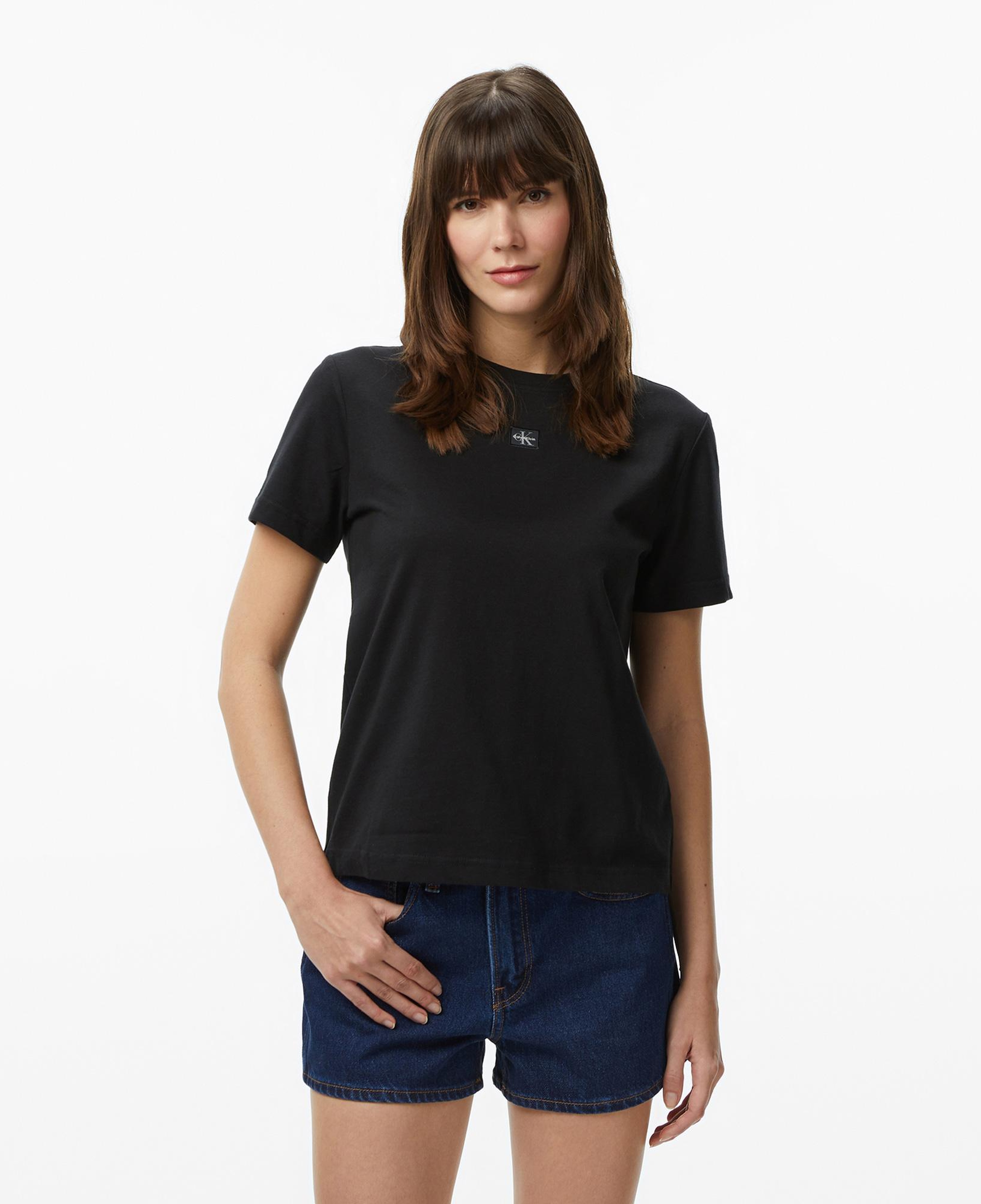 Calvin Klein Woven Label Classic Fit  Kadın Siyah T-Shirt
