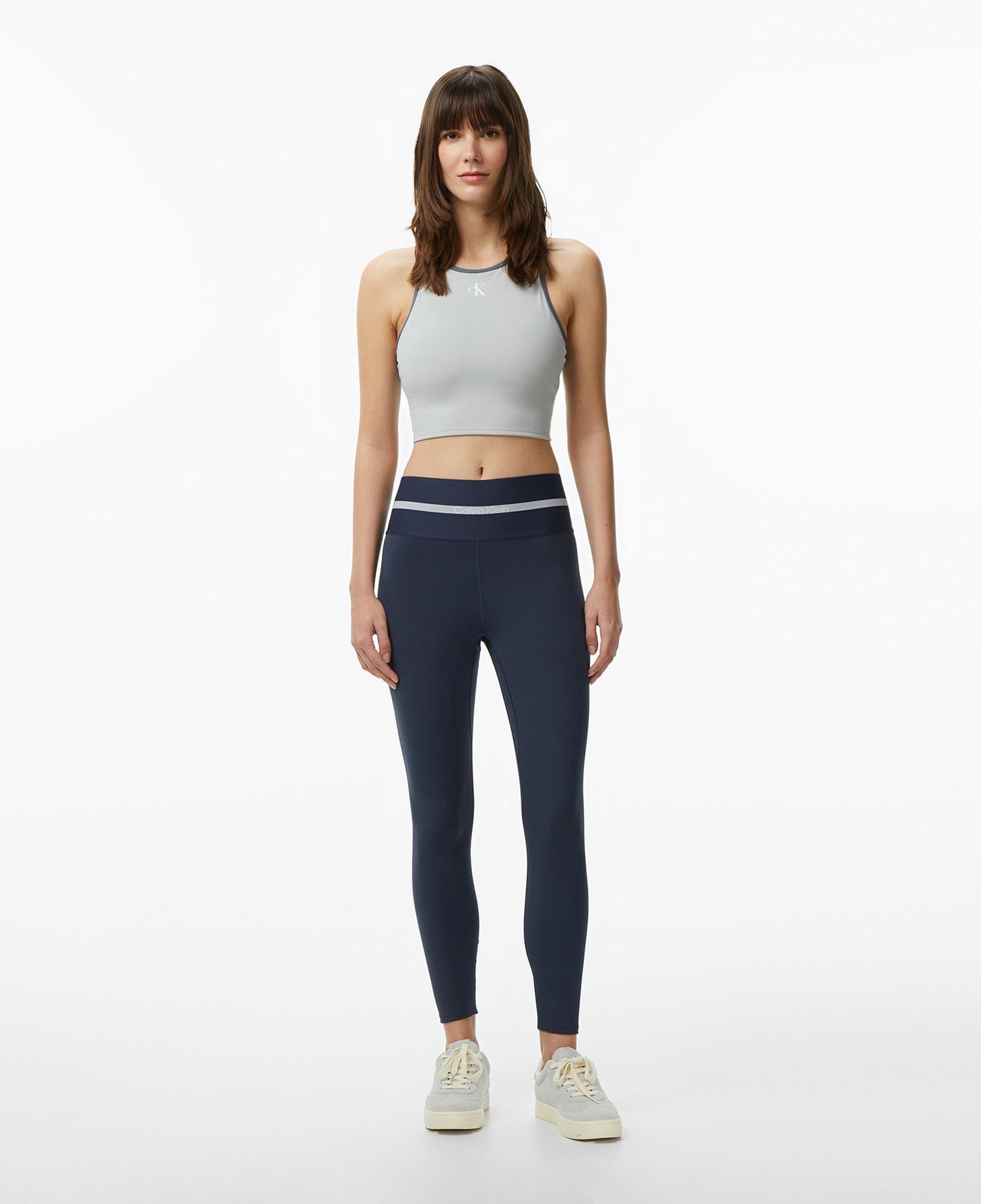Calvin Klein Icon Sport Graphic Longline Kadın Gri Spor Sütyeni