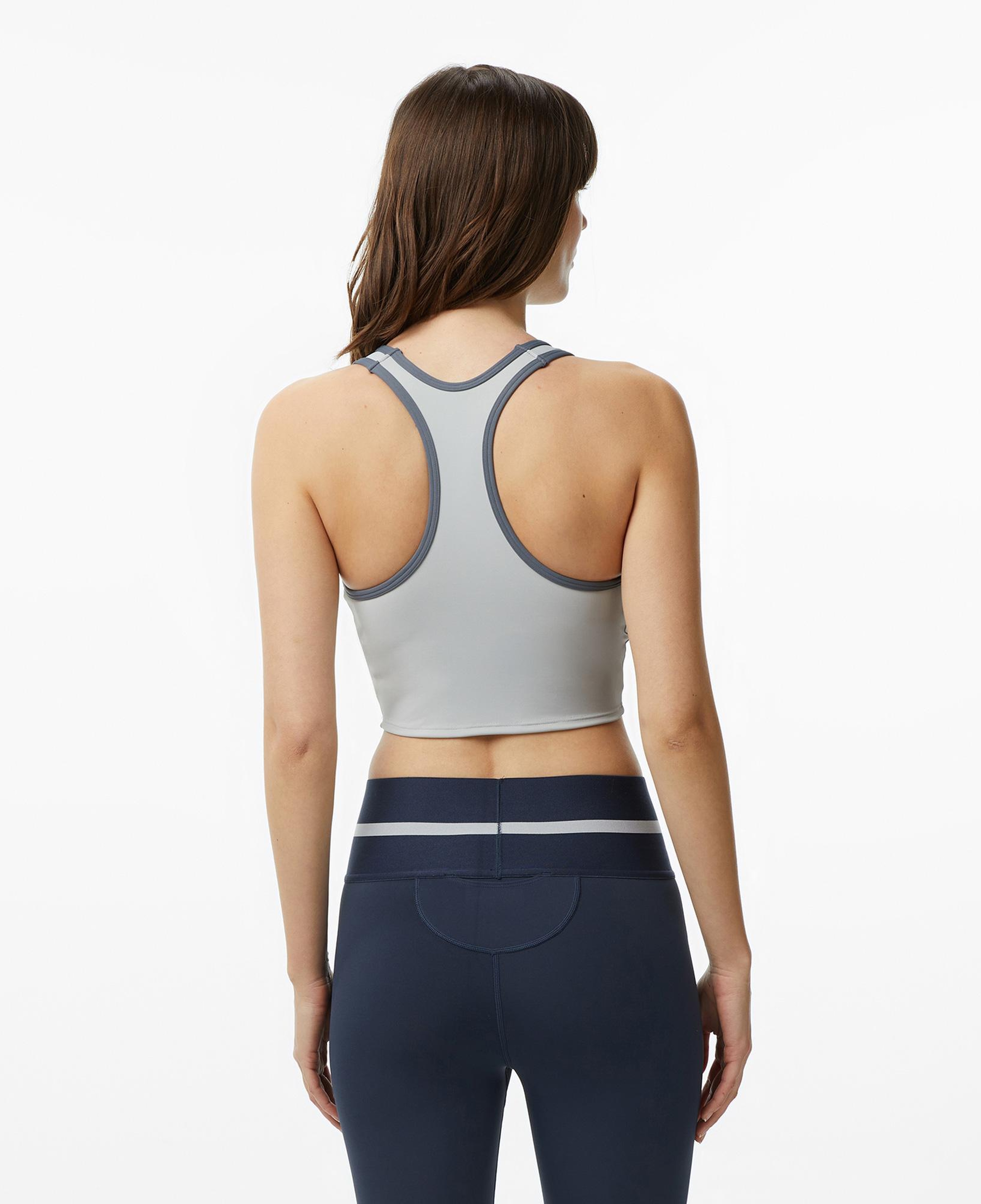 Calvin Klein Icon Sport Graphic Longline Kadın Gri Spor Sütyeni