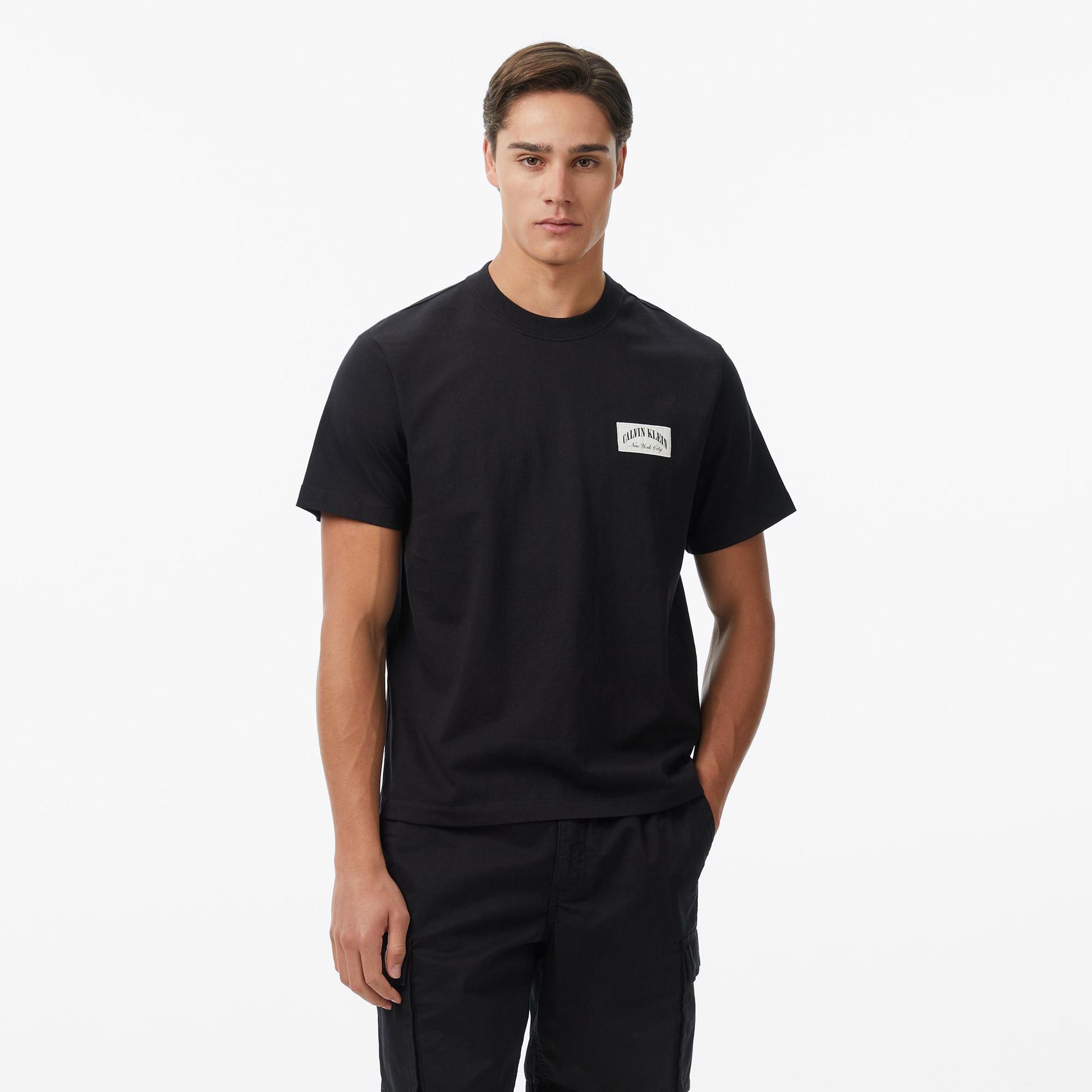 Calvin Klein 20S Easy Collegiate Badge  Erkek Siyah T-Shirt