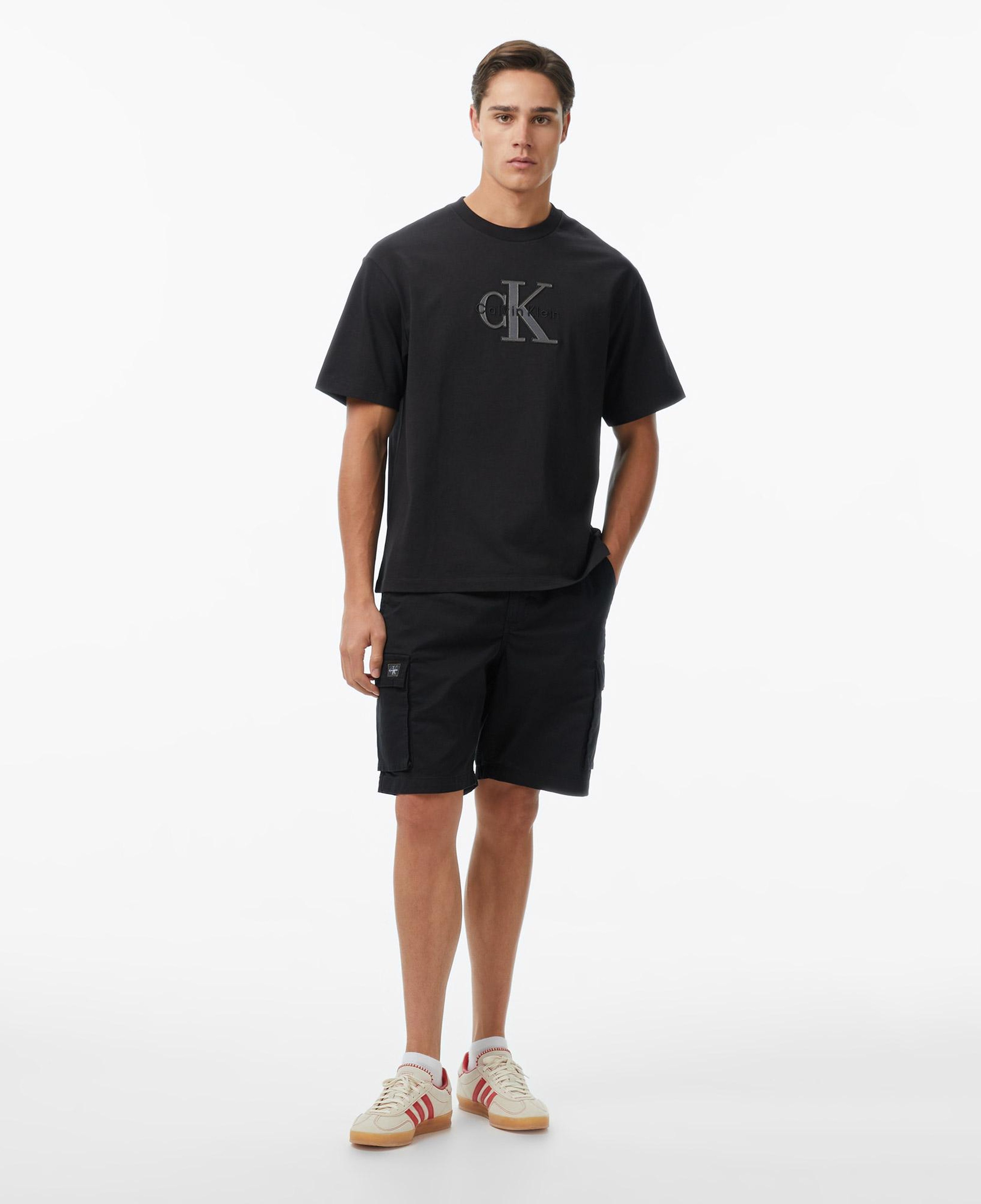 Calvin Klein 16S Elevated Monologo Erkek Siyah T-Shirt