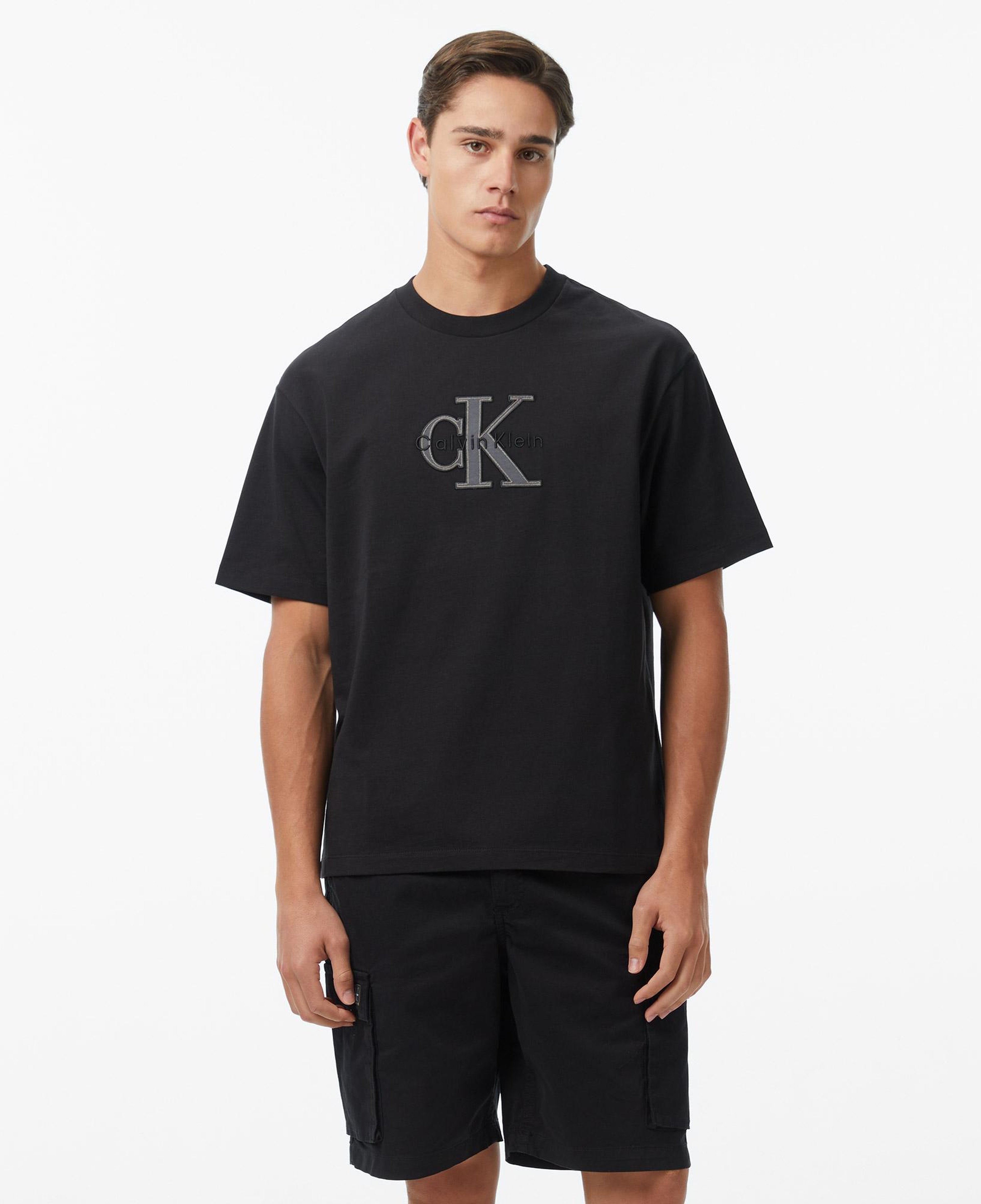 Calvin Klein 16S Elevated Monologo Erkek Siyah T-Shirt