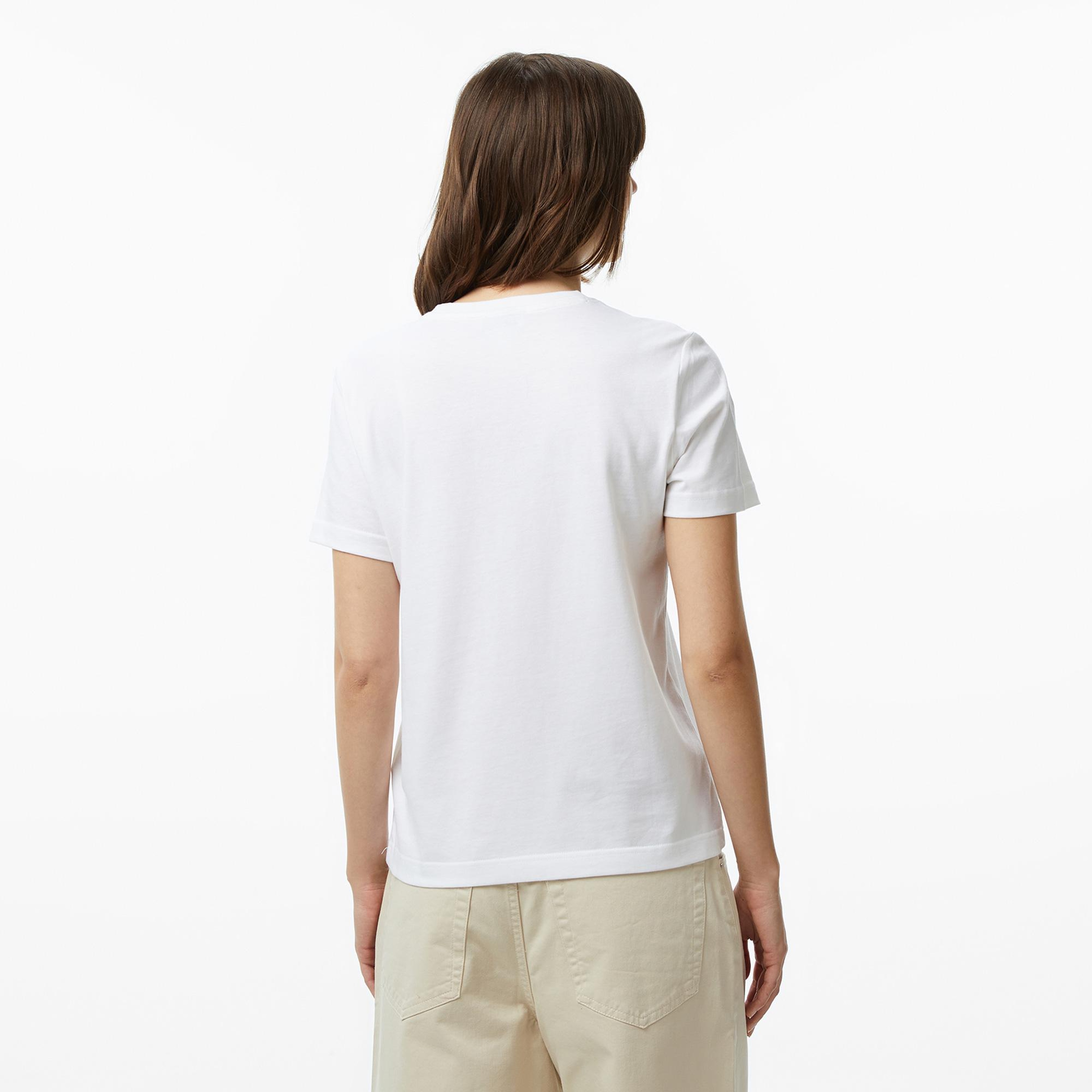 Calvin Klein Woven Label Classic Fit  Kadın Beyaz T-Shirt