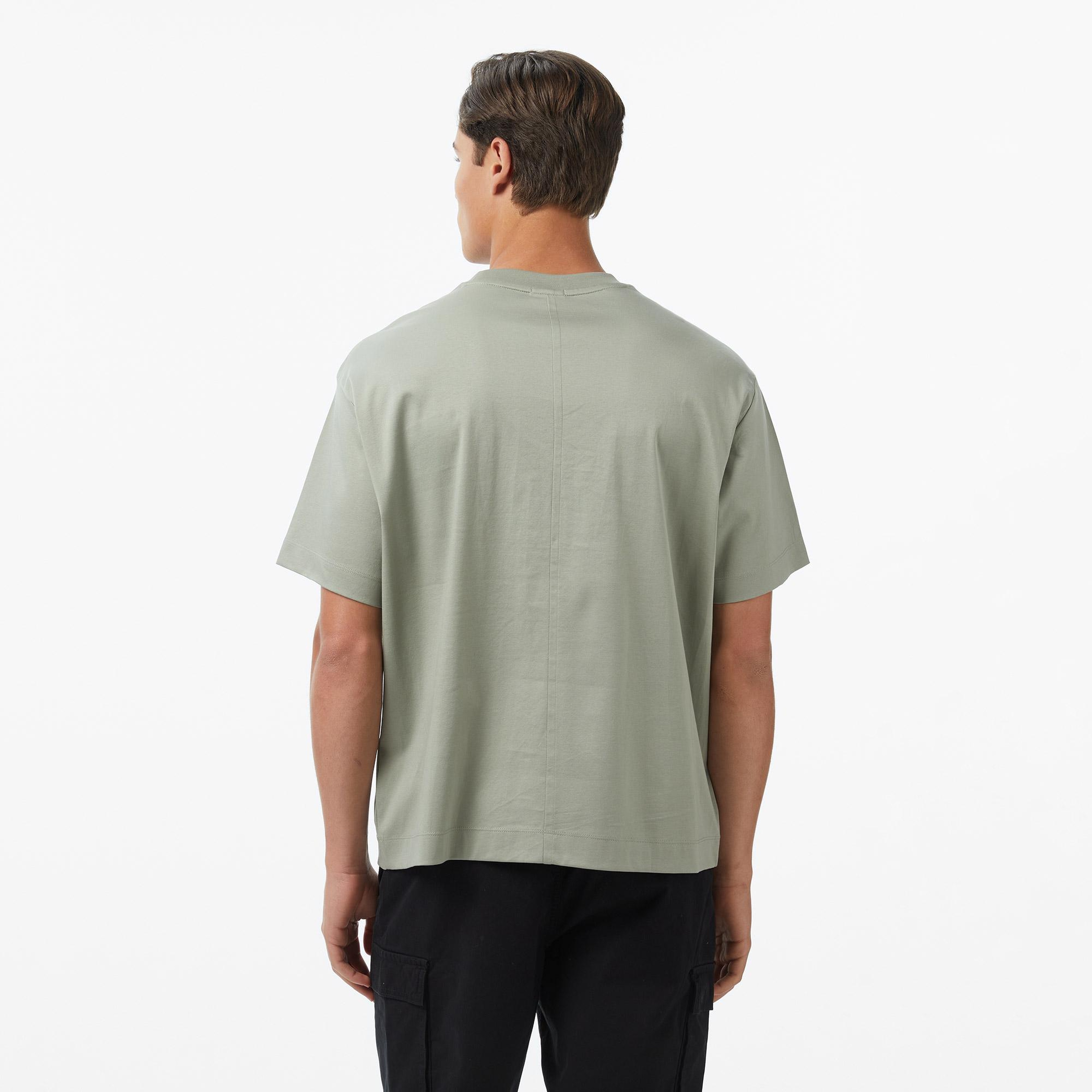 Calvin Klein Relaxed Premium Interlock Emblem Erkek Bej T-Shirt