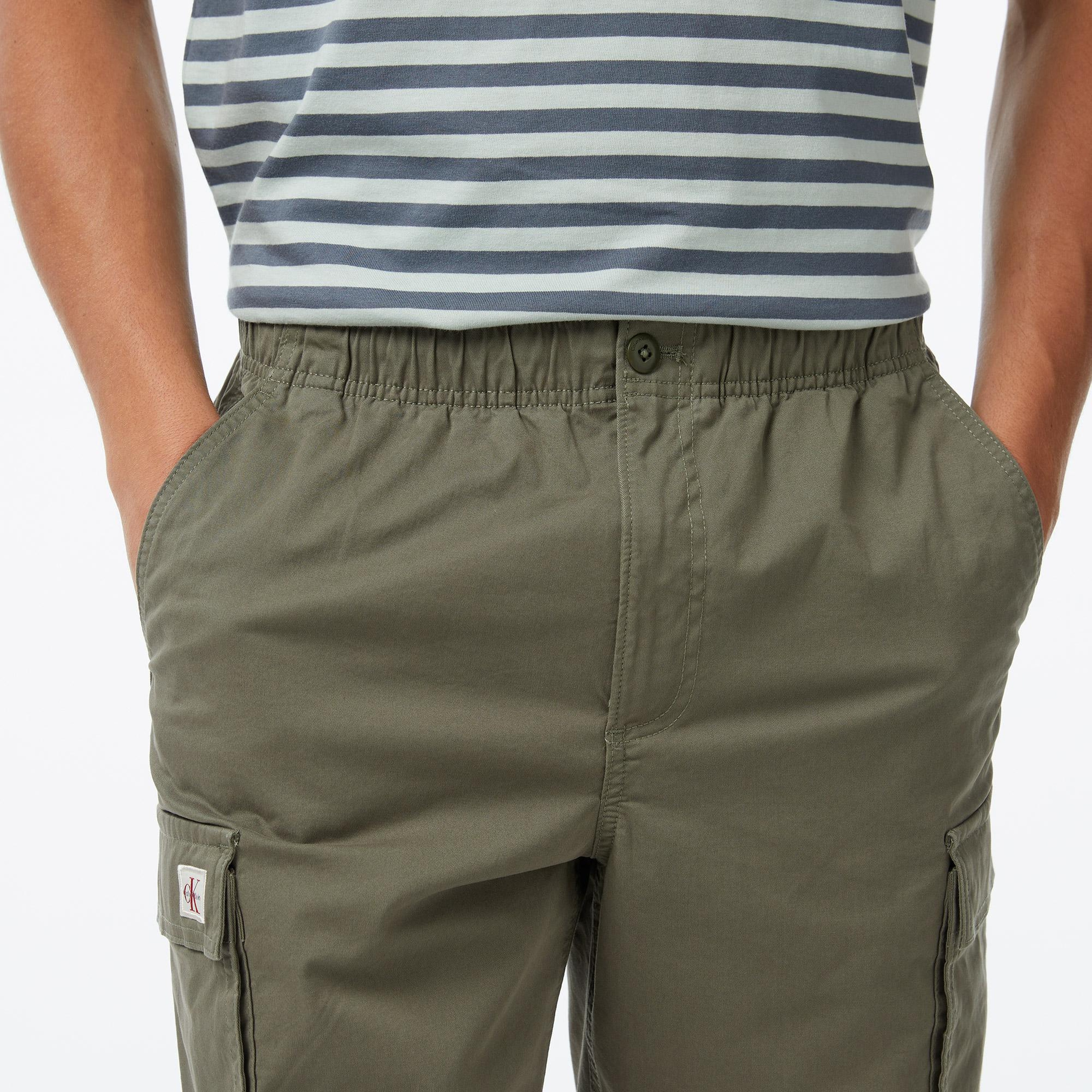 Calvin Klein Straight Comfort Cotton Cargo Erkek Haki Şort