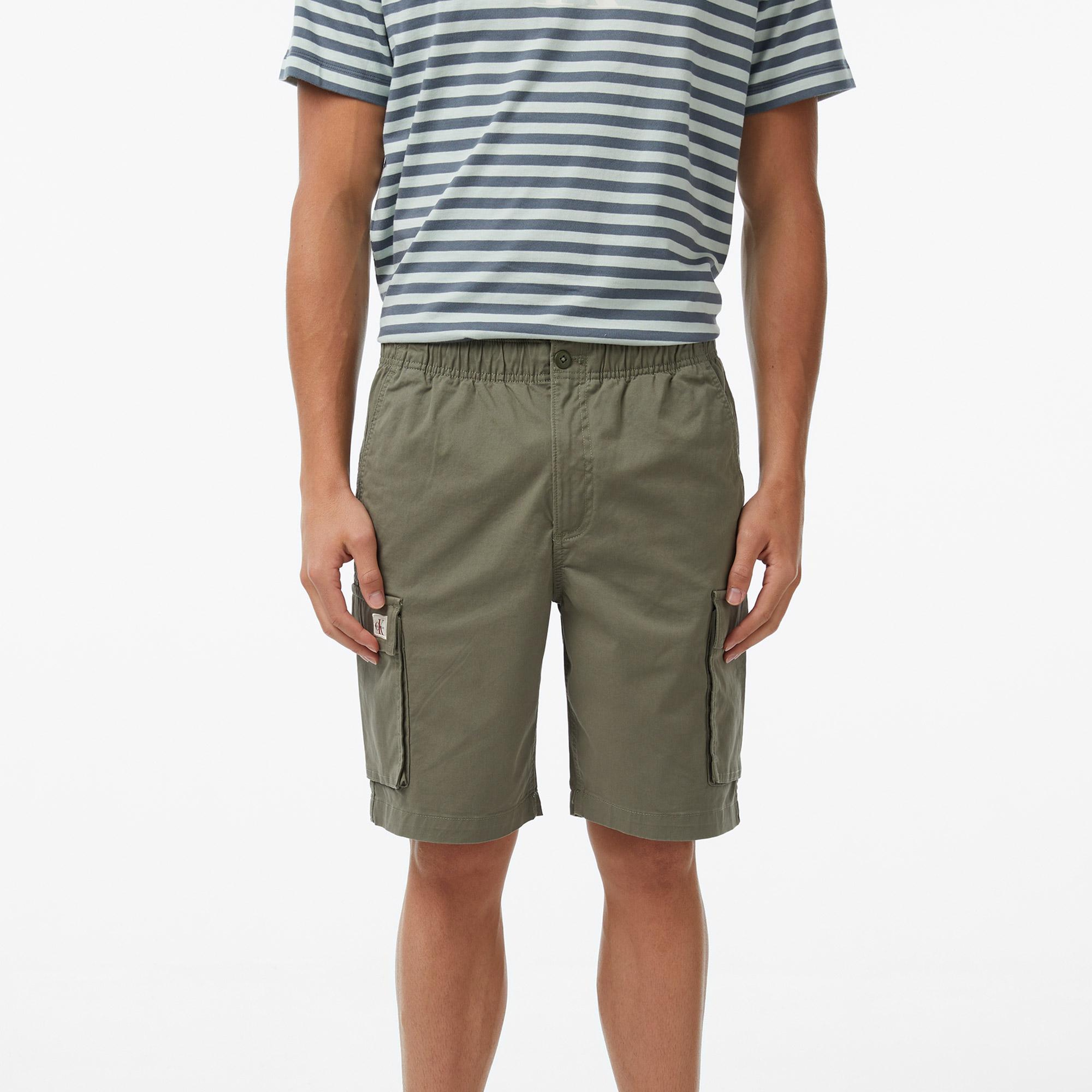 Calvin Klein Straight Comfort Cotton Cargo Erkek Haki Şort