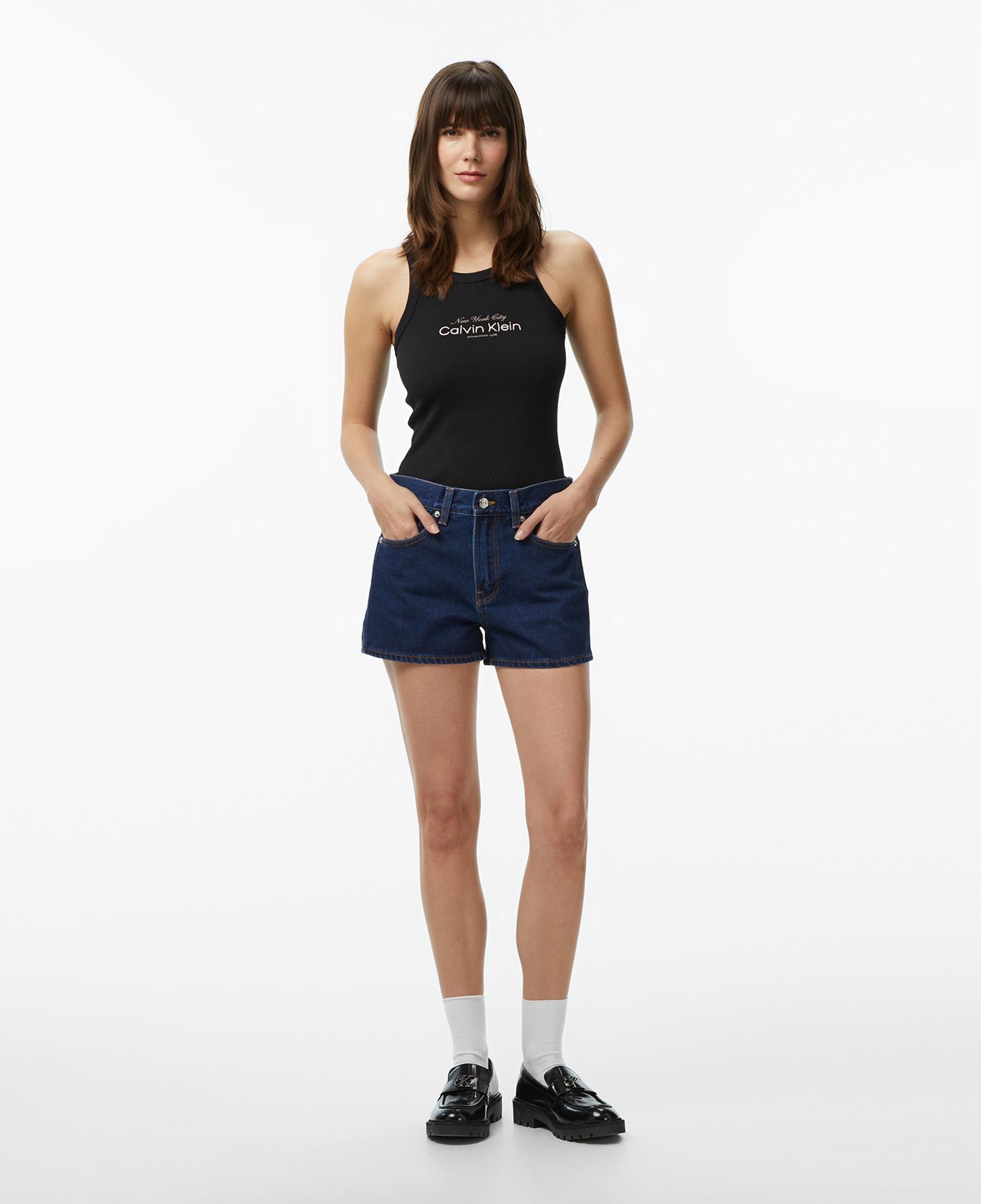 Calvin Klein Contour 2X2 Graphic Kadın Siyah Kolsuz T-Shirt
