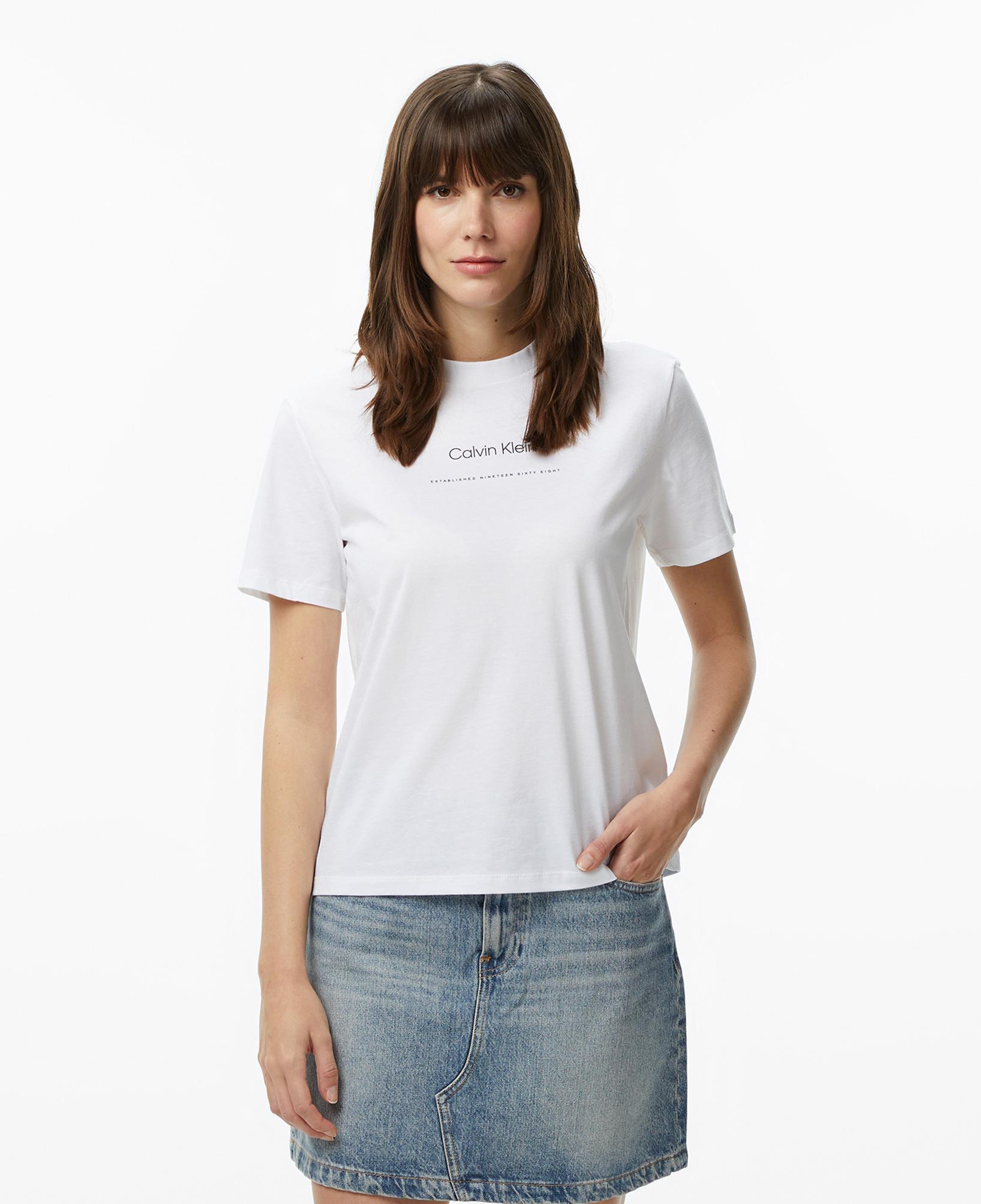 Calvin Klein Multi Logo Classic Kadın Beyaz T-Shirt