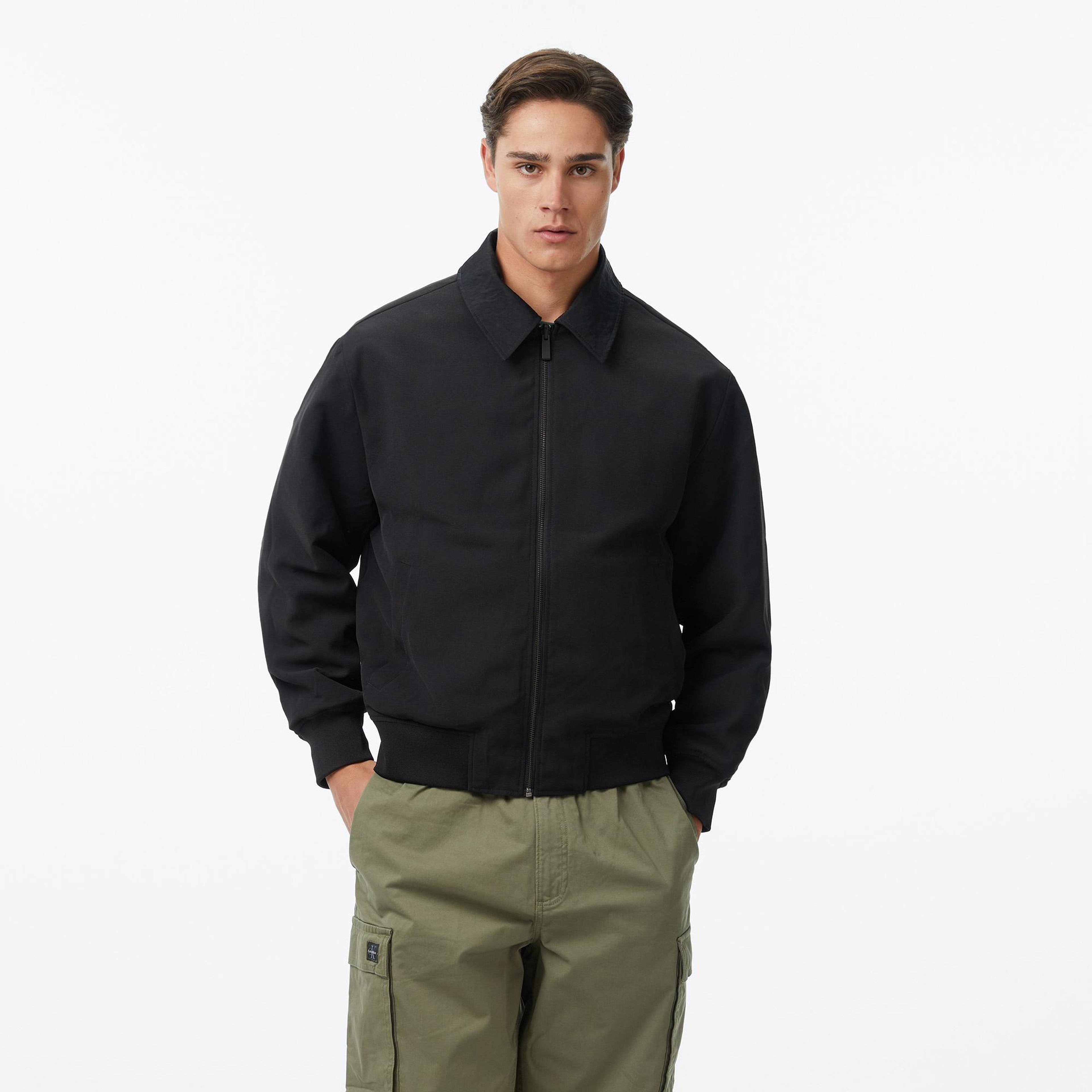 Calvin Klein Nylon Collared Reversible Erkek Siyah Ceket