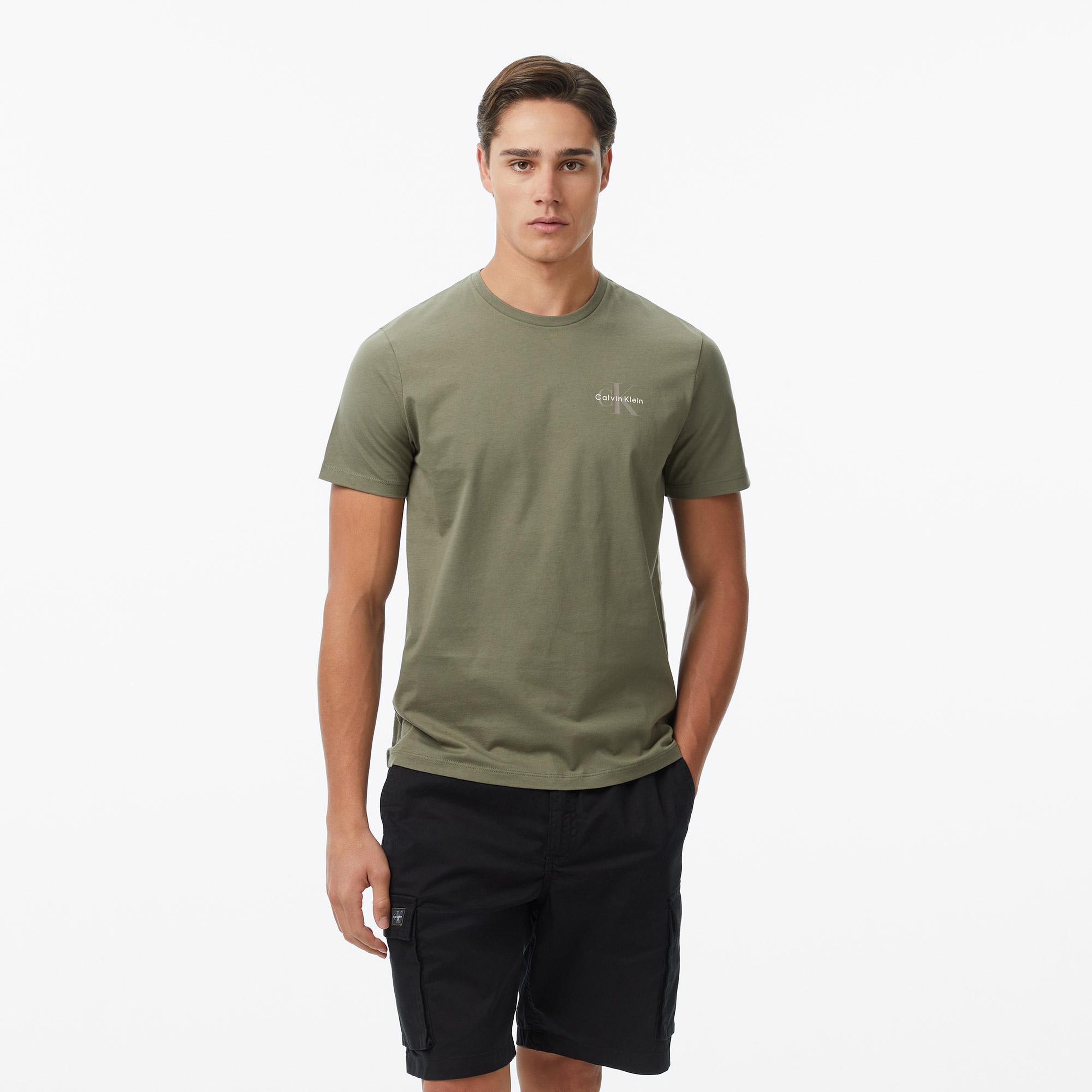 Calvin Klein 30S Jersey Classic Micro Mono Erkek Haki T-Shirt