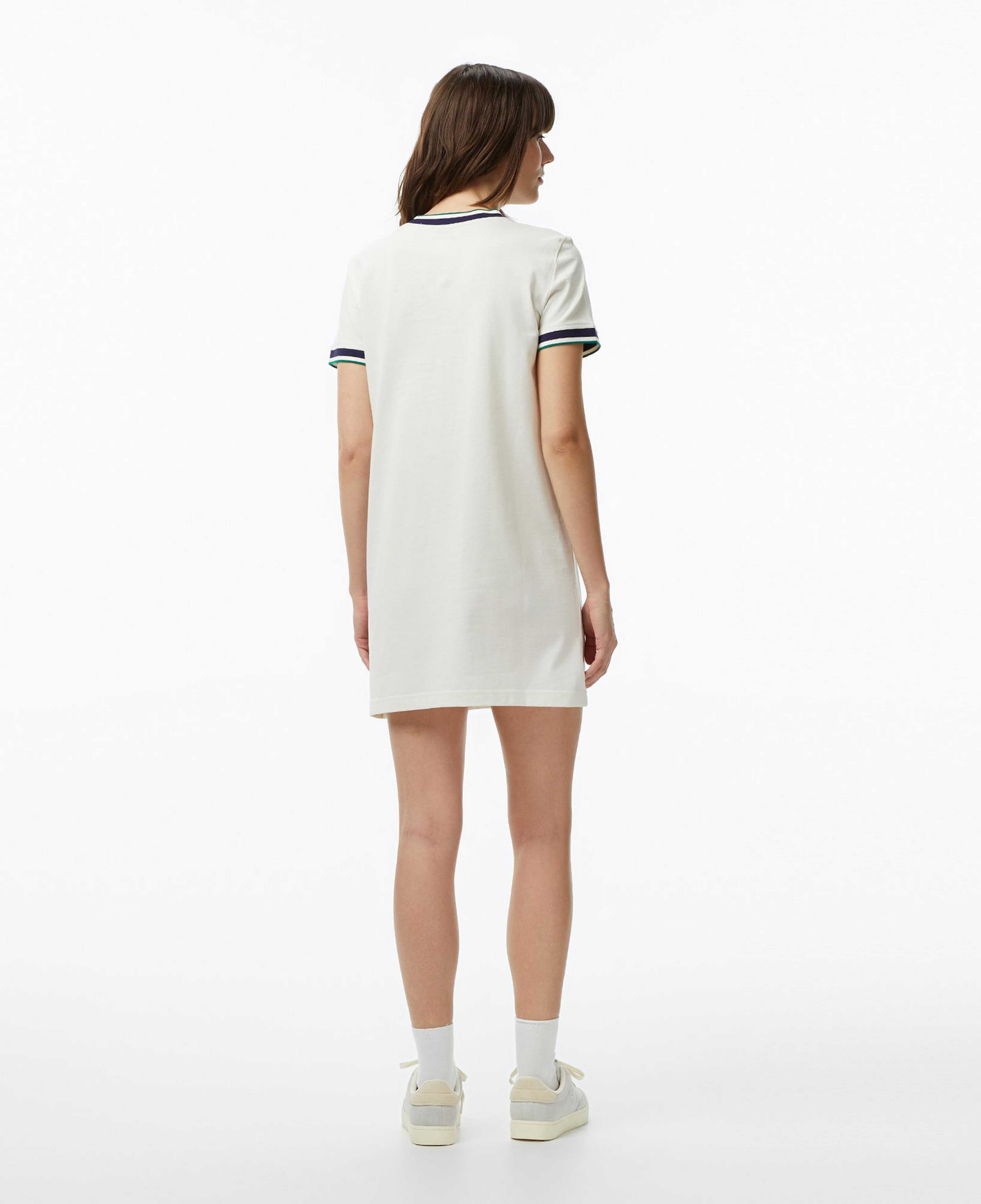 Calvin Klein Monogram Stripe Trim Mini Kadın Beyaz Elbise