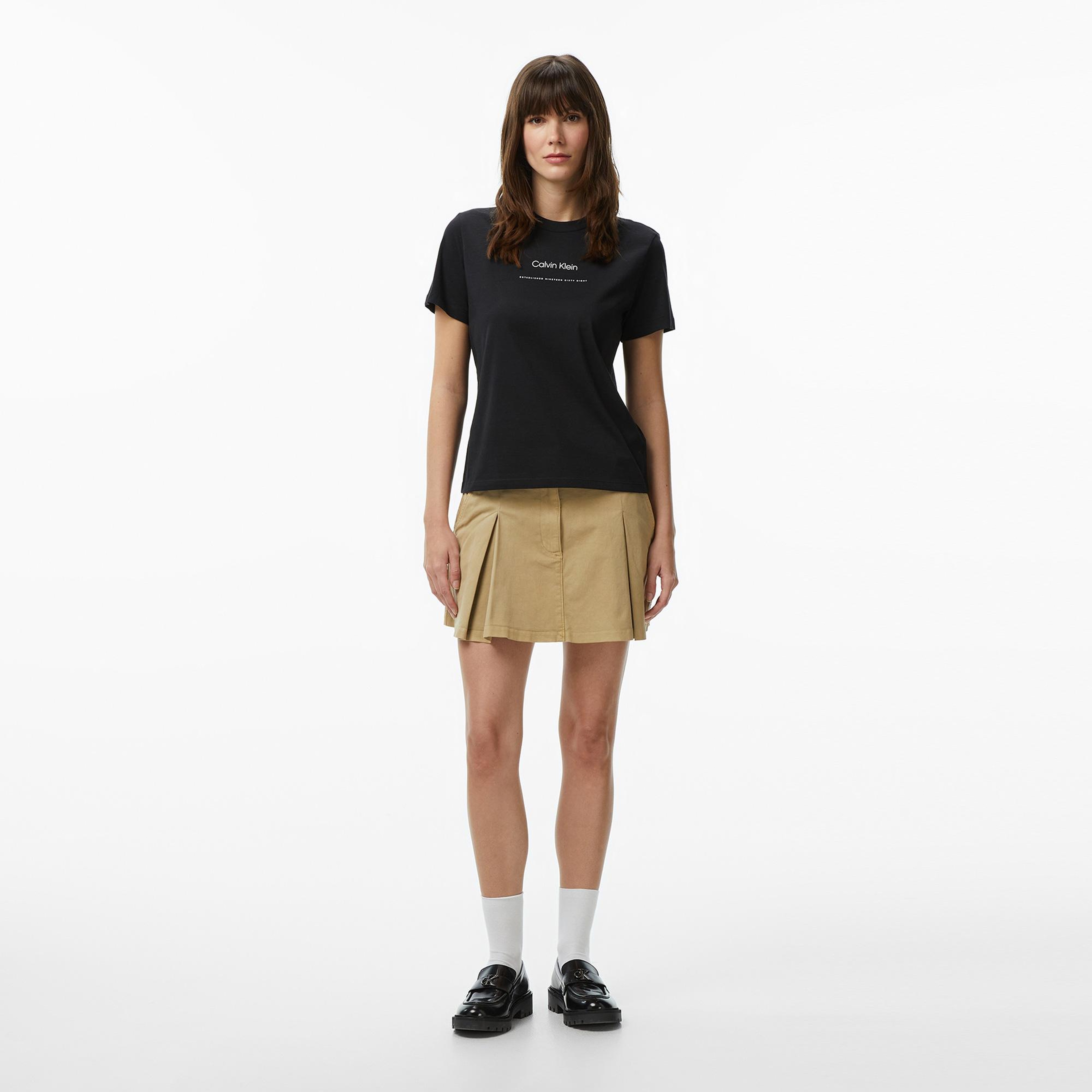 Calvin Klein Multi Logo Classic Kadın Siyah T-Shirt