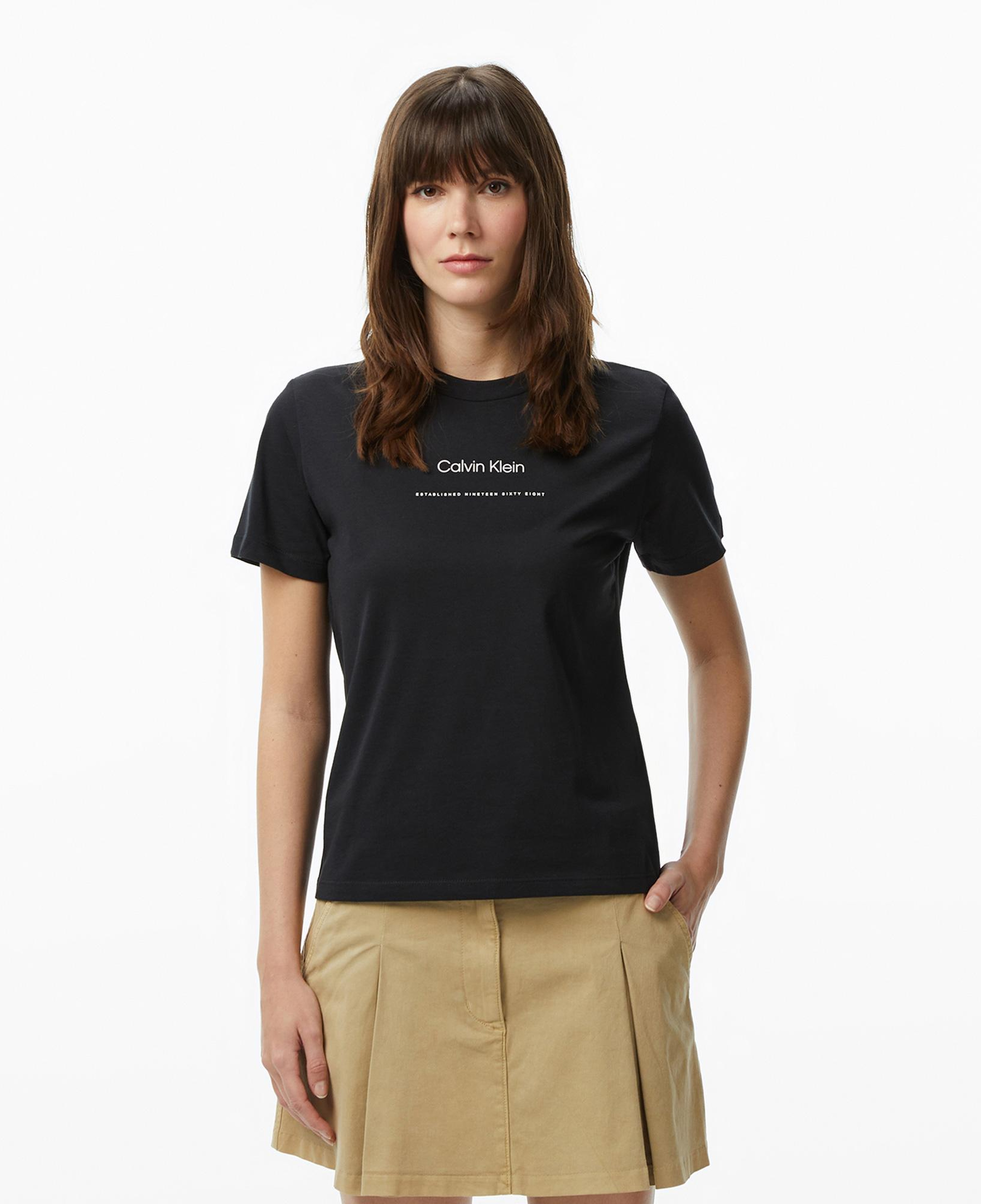 Calvin Klein Multi Logo Classic Kadın Siyah T-Shirt
