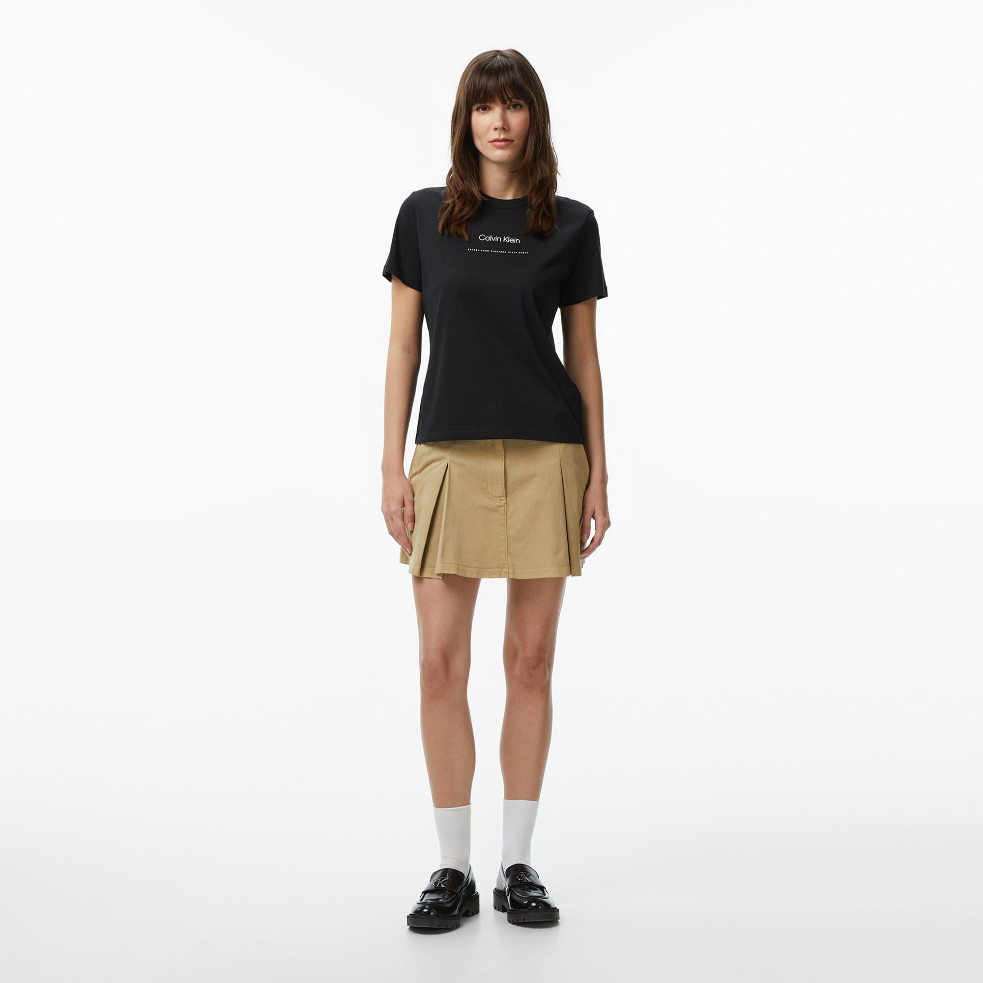 Calvin Klein Multi Logo Classic Kadın Siyah T-Shirt