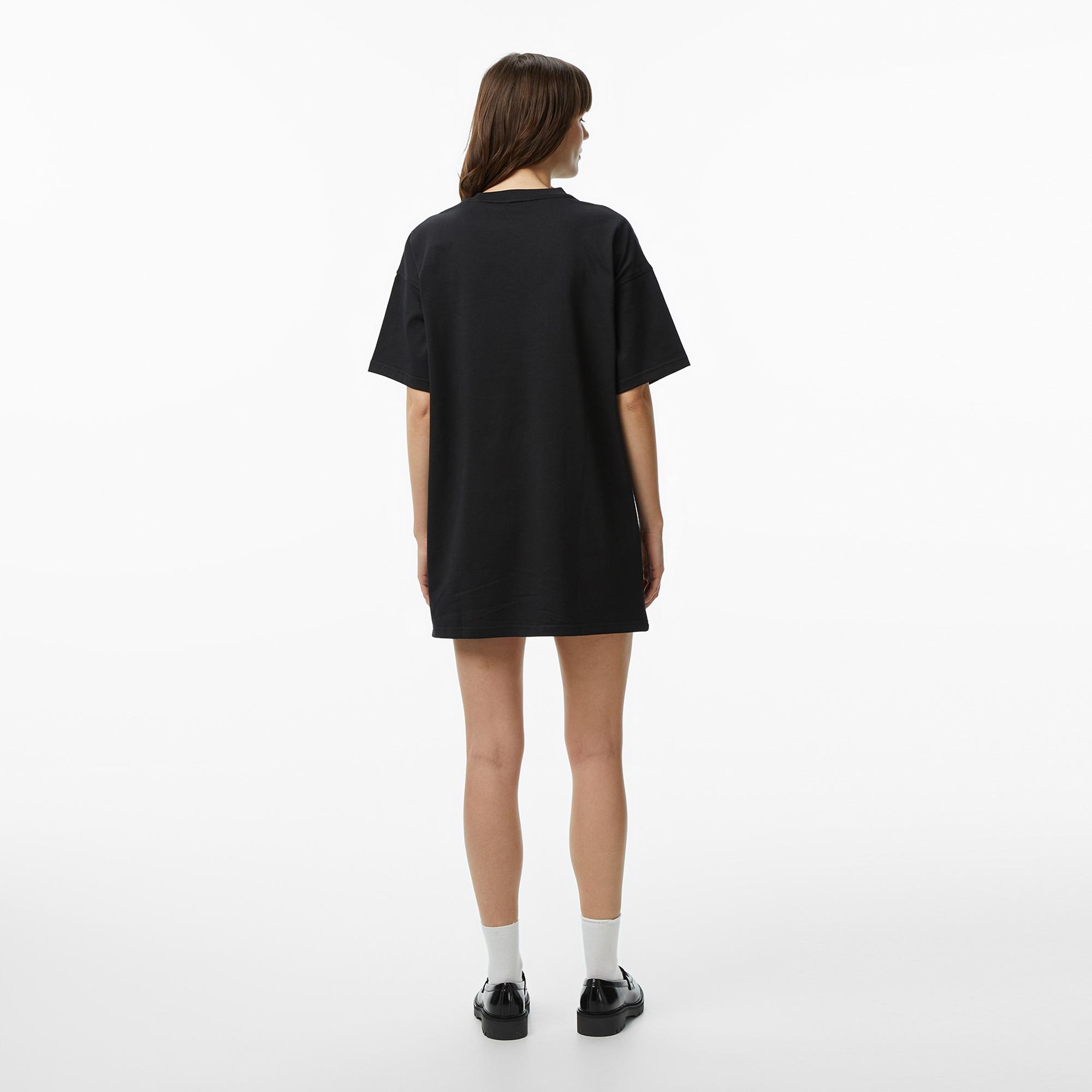 Calvin Klein Woven Label Oversized Kadın Siyah Elbise