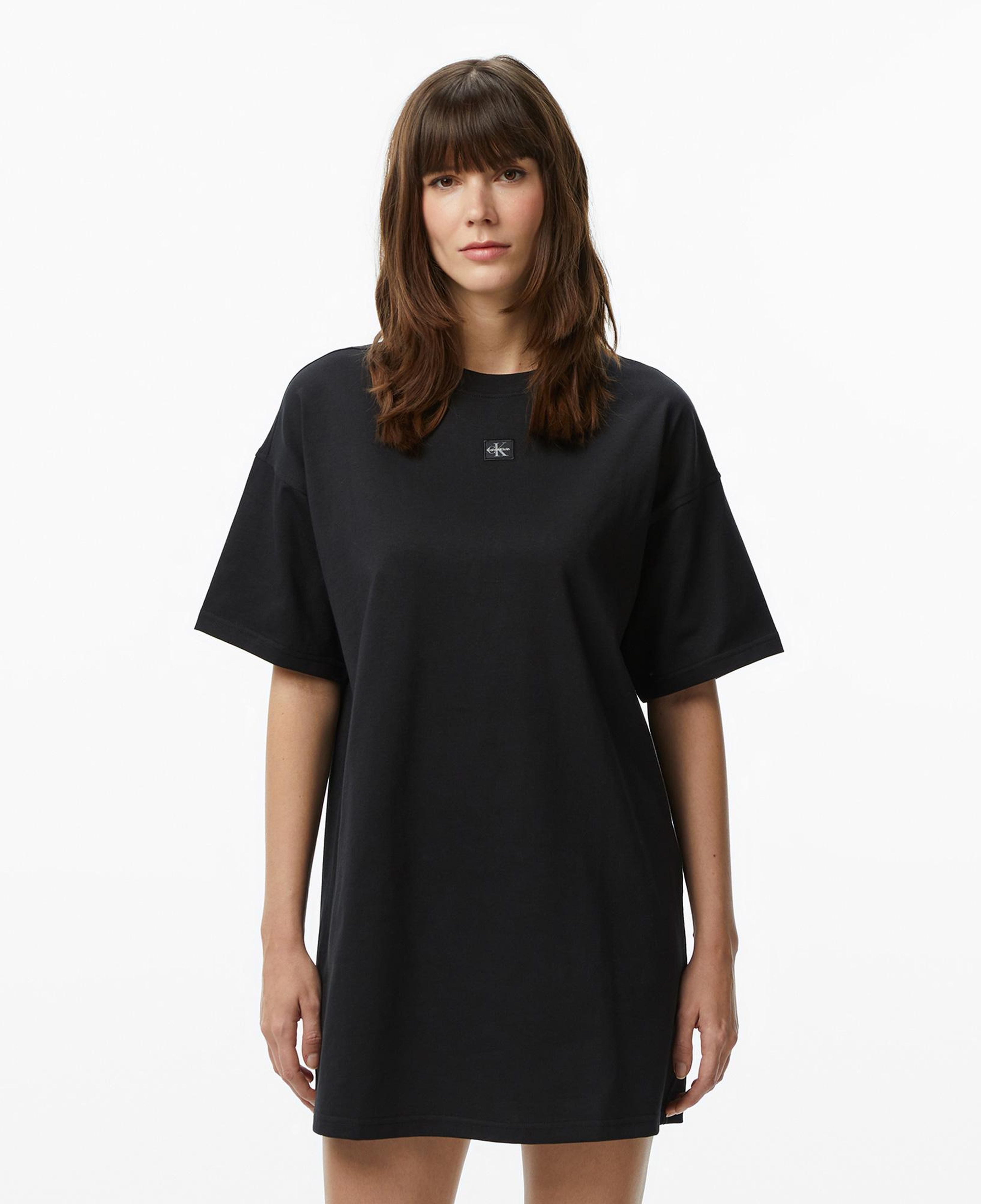 Calvin Klein Woven Label Oversized Kadın Siyah Elbise