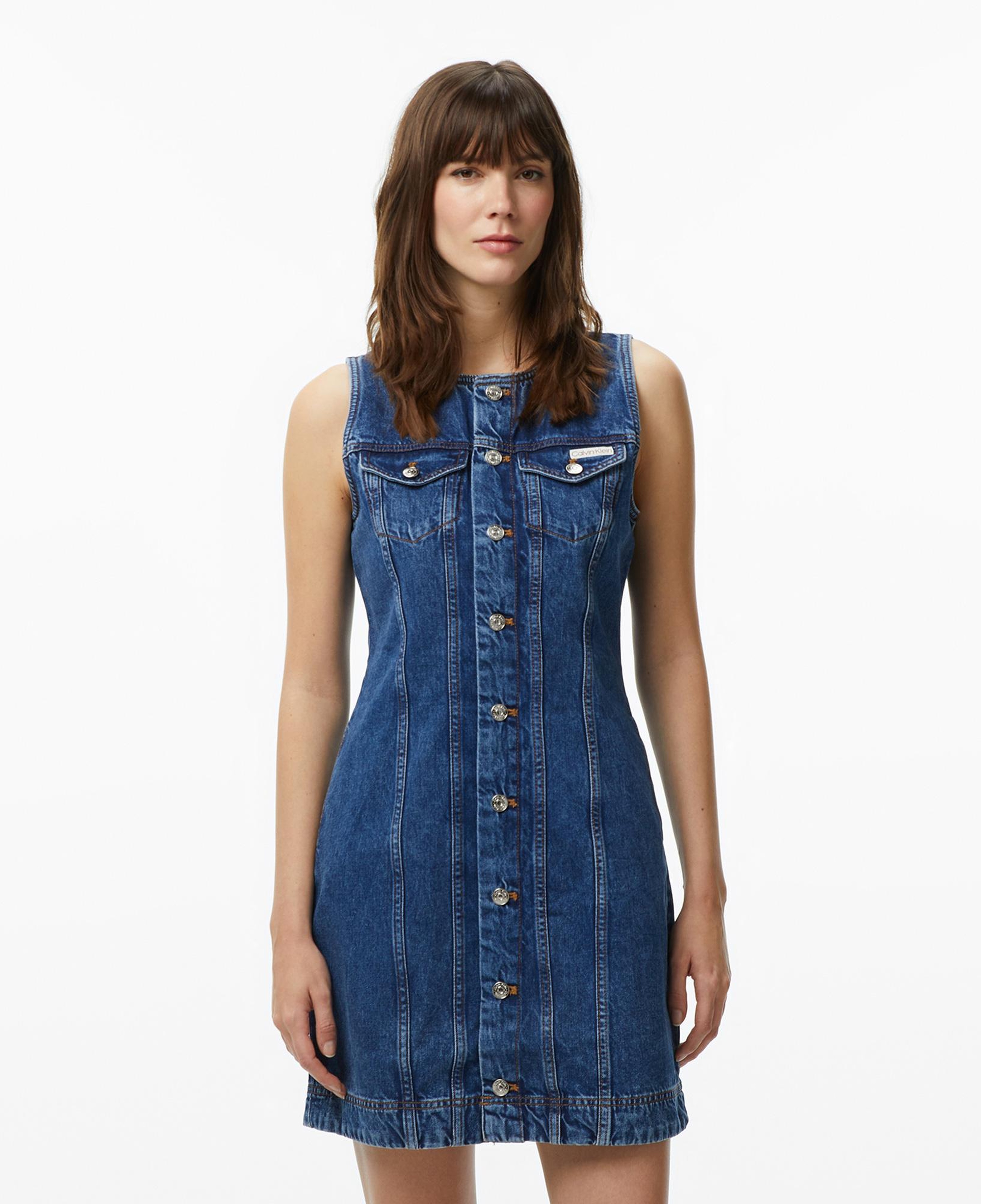 Calvin Klein Mini Trucker Kadın Mavi Elbise
