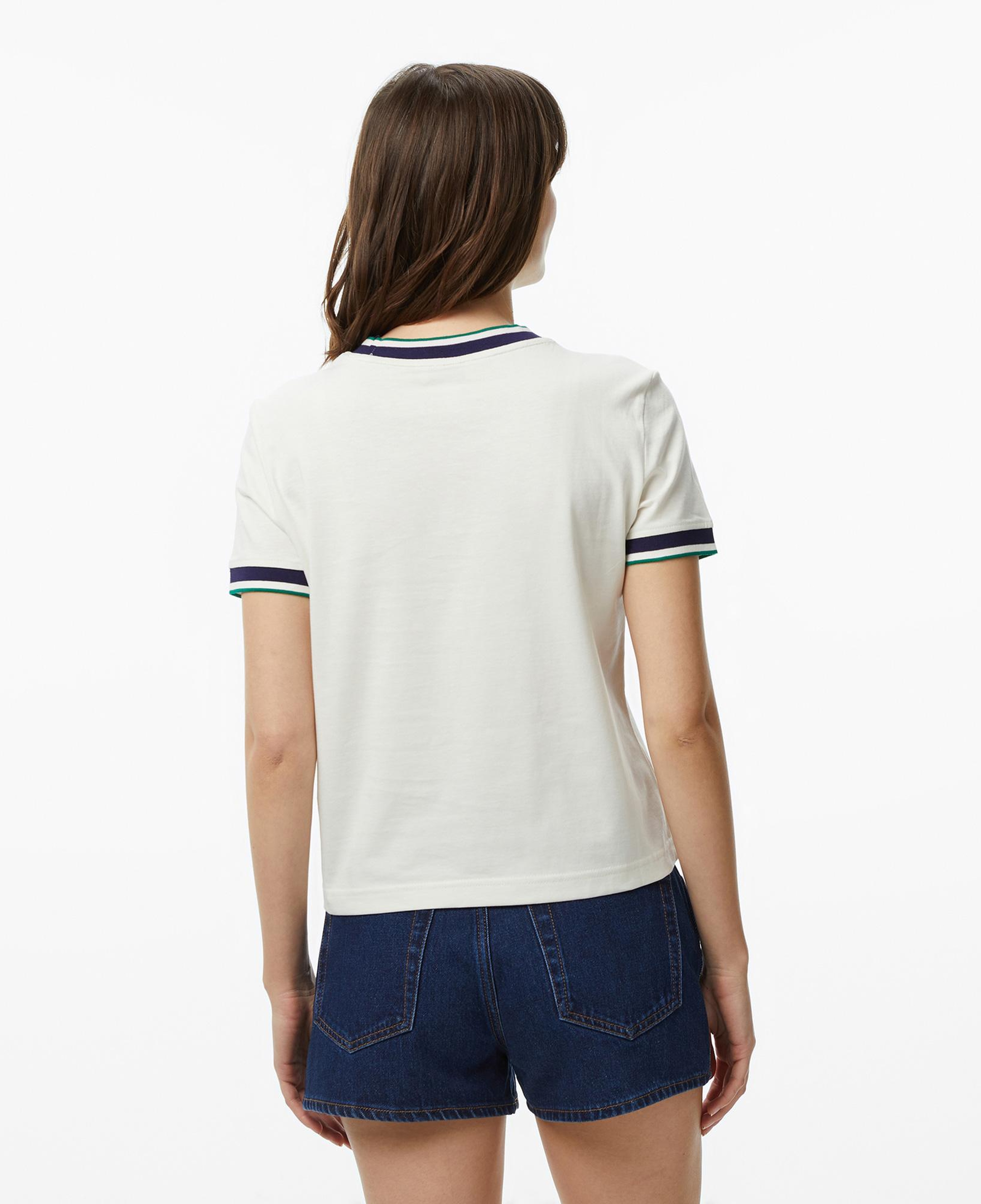 Calvin Klein Monogram Stripe Kadın Beyaz T-Shirt