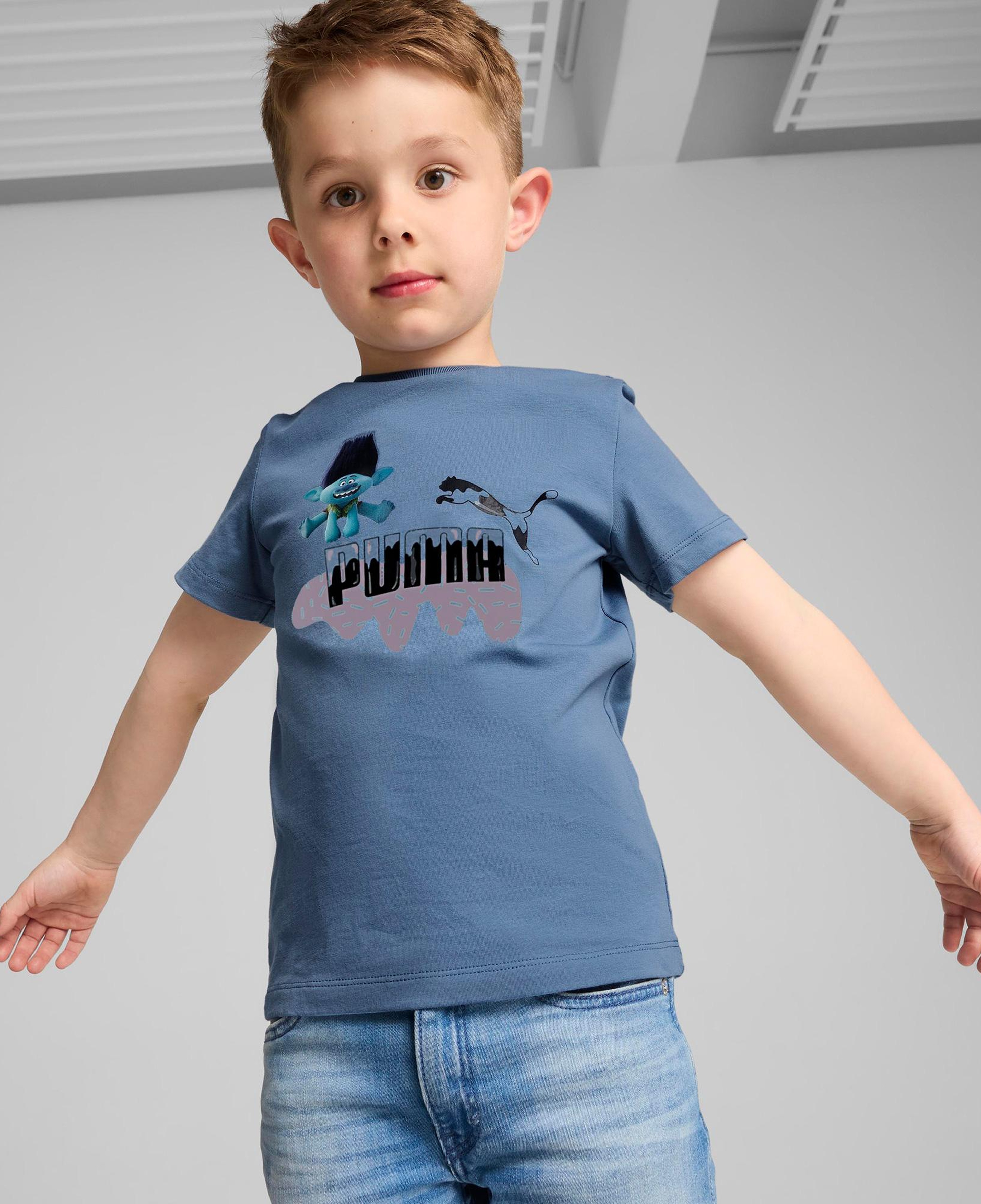 Puma X Trolls Çocuk Mavi T-Shirt