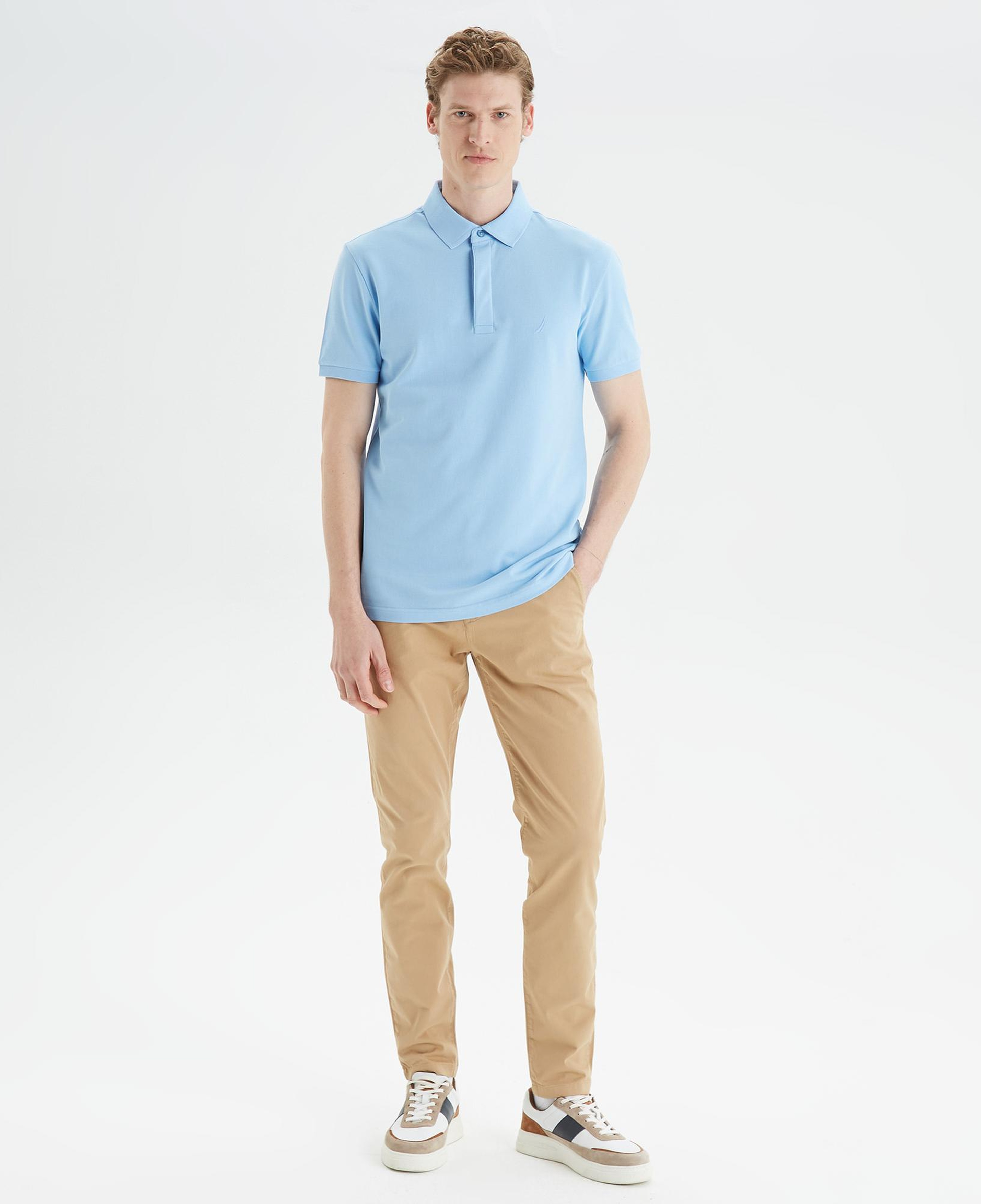 Nautica Erkek Mavi Slim Fit Kısa Kollu Polo Yaka T-Shirt
