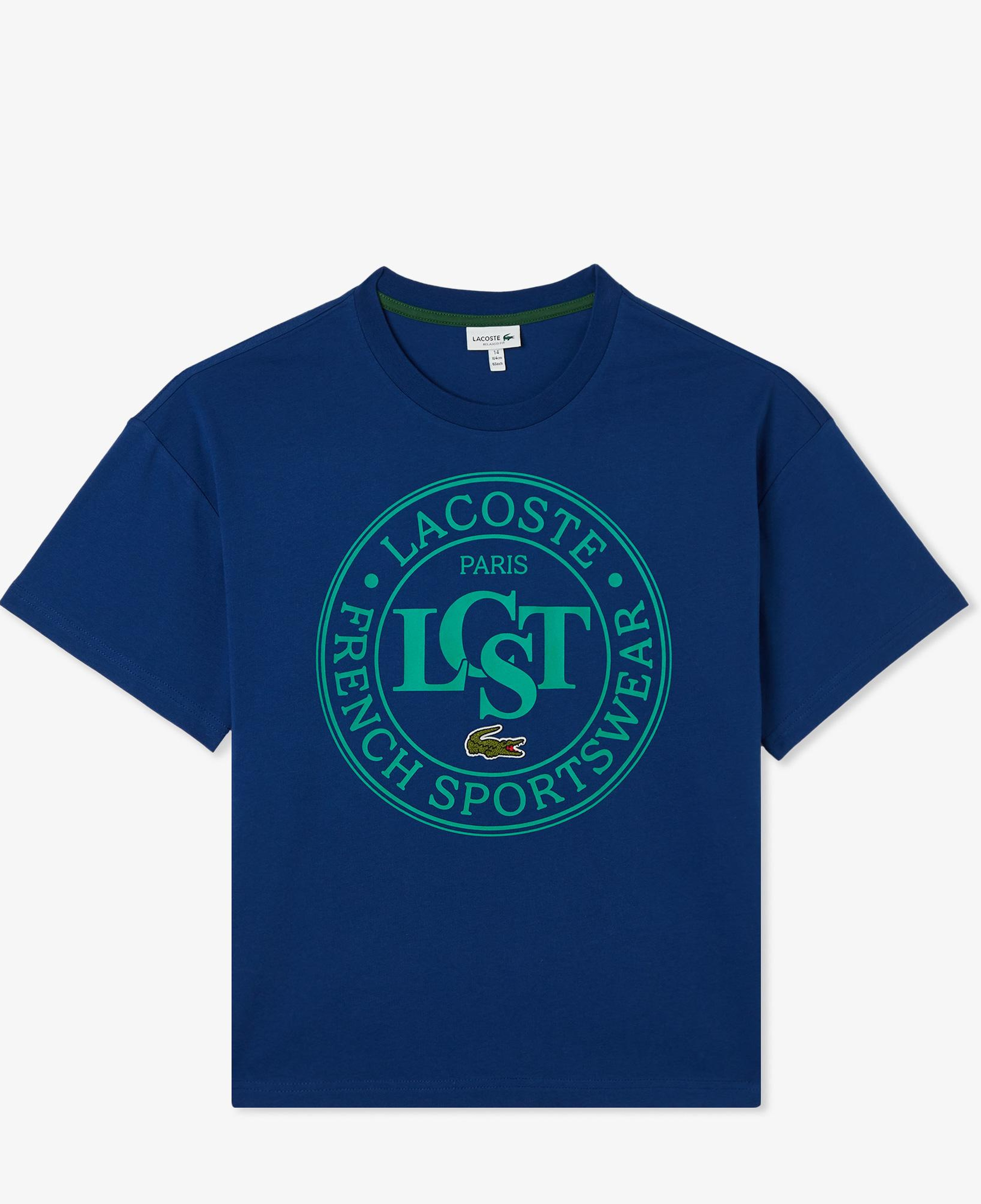 Lacoste Çocuk Bisiklet Yaka Baskılı Mavi T-Shirt