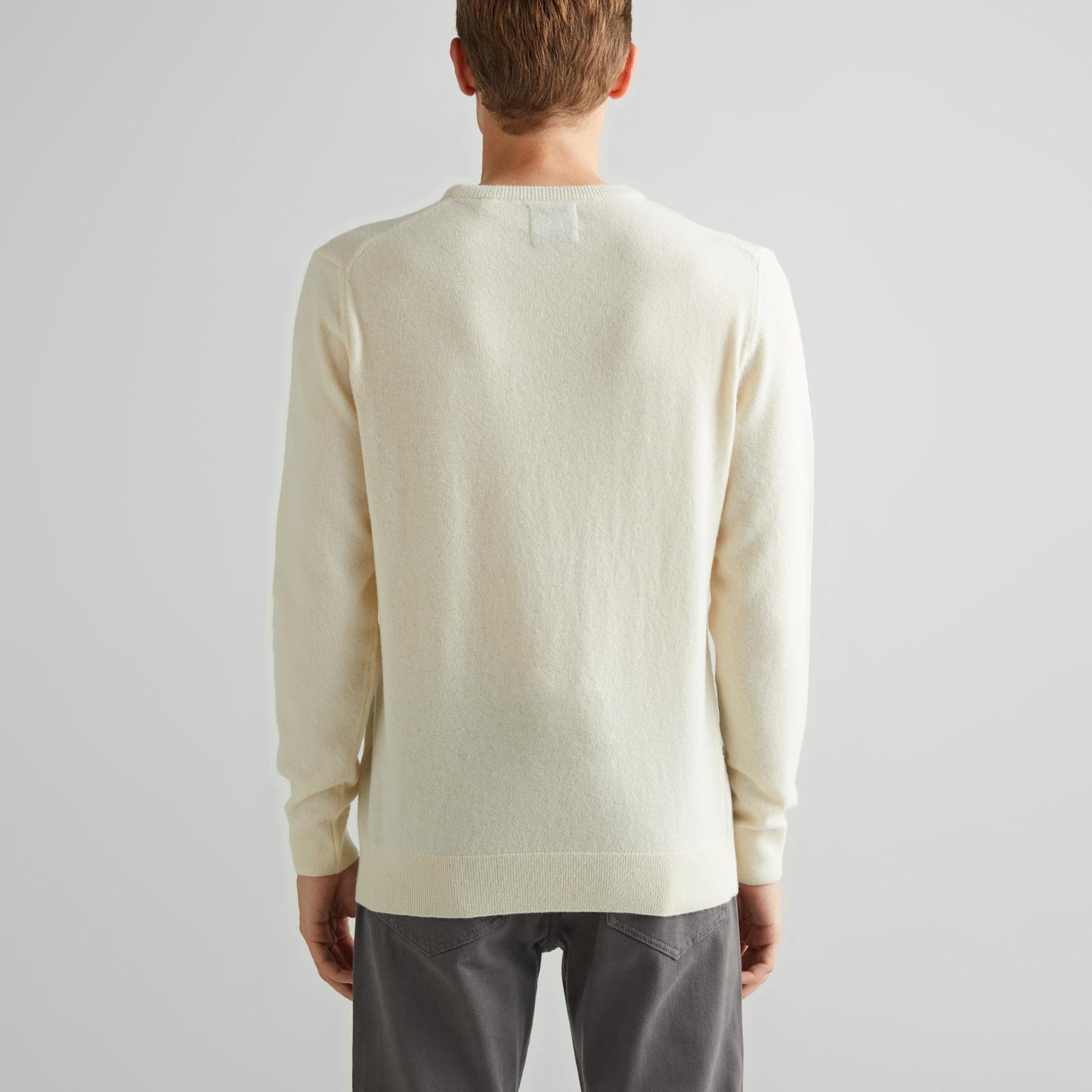 GANT Erkek Krem Regular Fit Bisiklet Yaka Yün Kazak