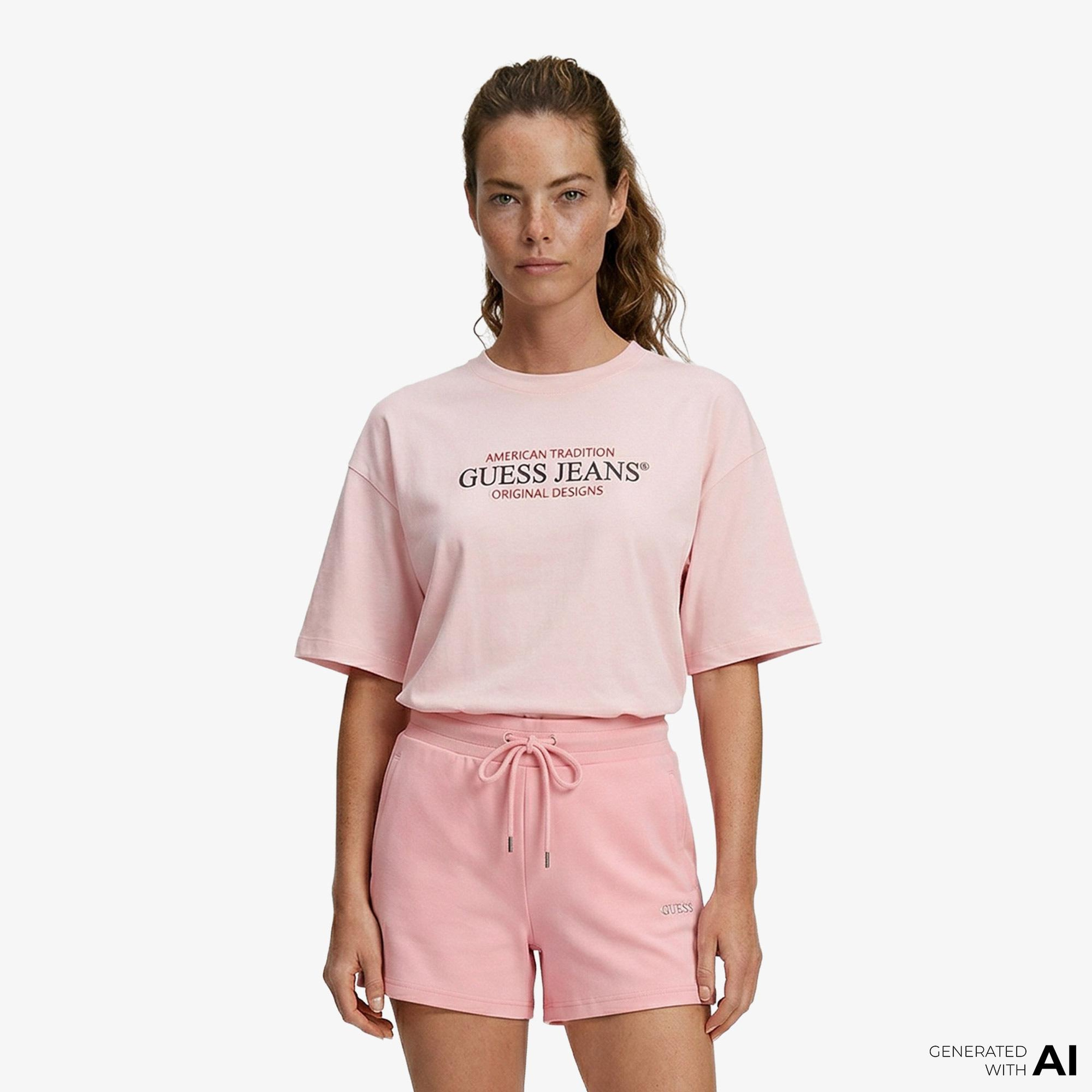 Guess Nat Aktif Scuba Regular Fit Kadın Pembe Şort