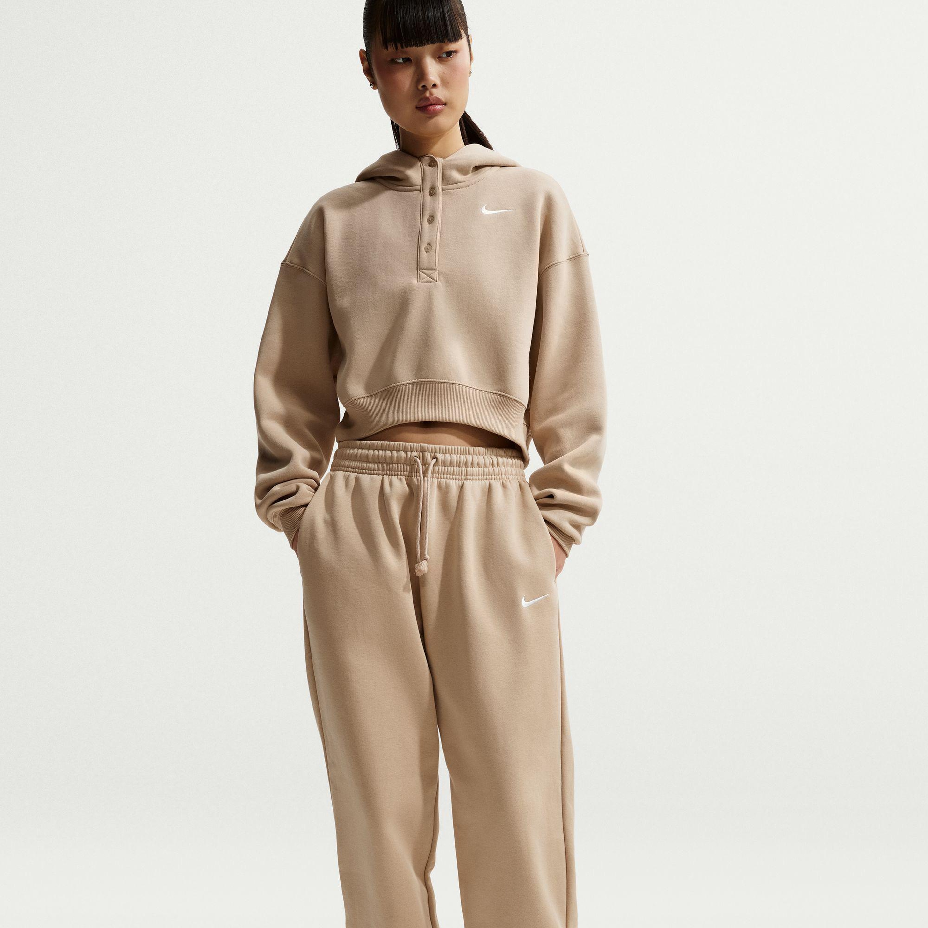 Nike Sportswear Phoenix Fleece High Rise Kadın Bej Eşofman Altı