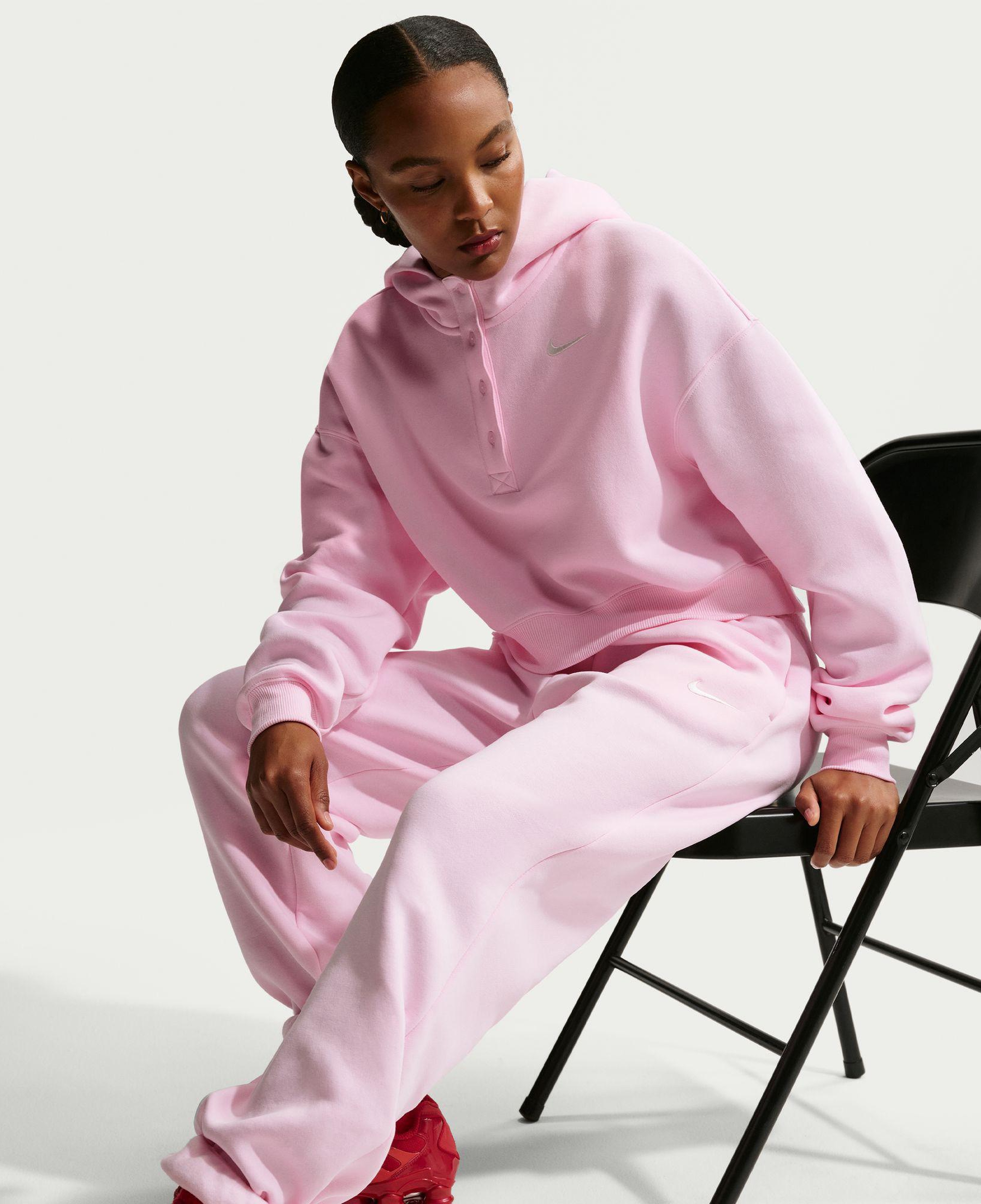 Nike Sportswear Phoenix Fleece High Rise Kadın Pembe Eşofman Altı
