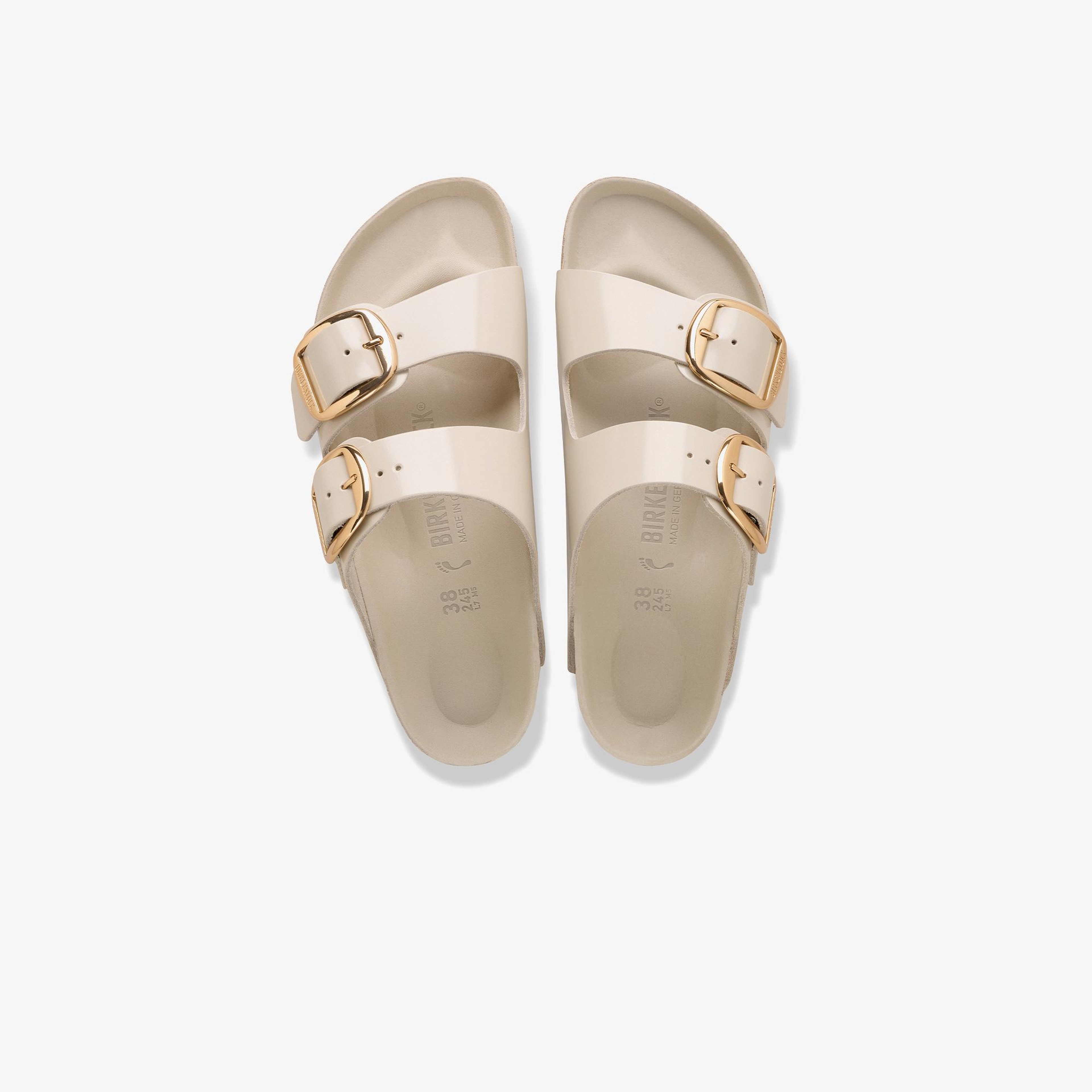 Birkenstock Arizona Big Buckle Nl High Shine Kadın Krem Rengi Terlik