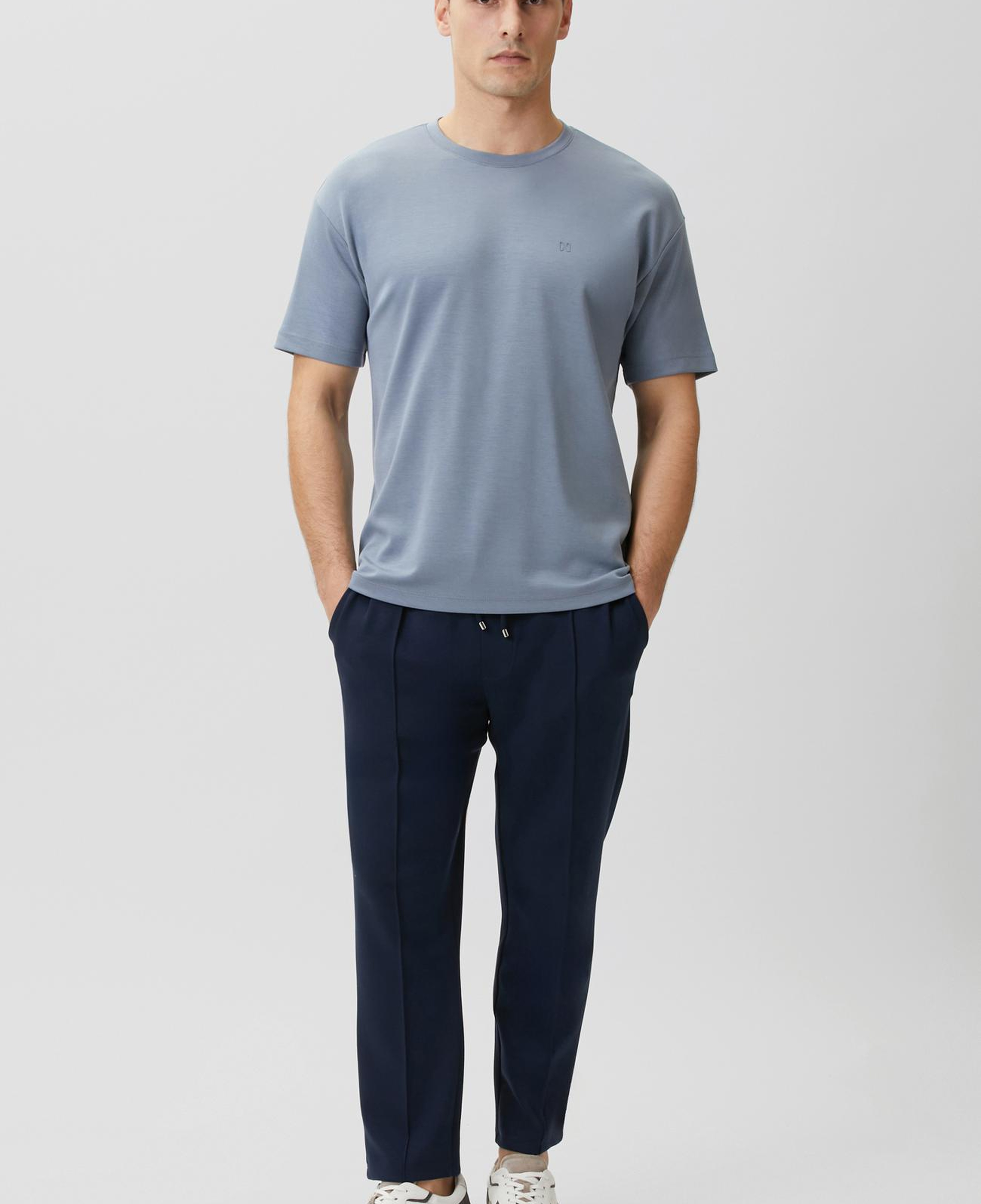 Network Erkek Comfort Mavi Basic Bisiklet Yaka Modal T-shirt