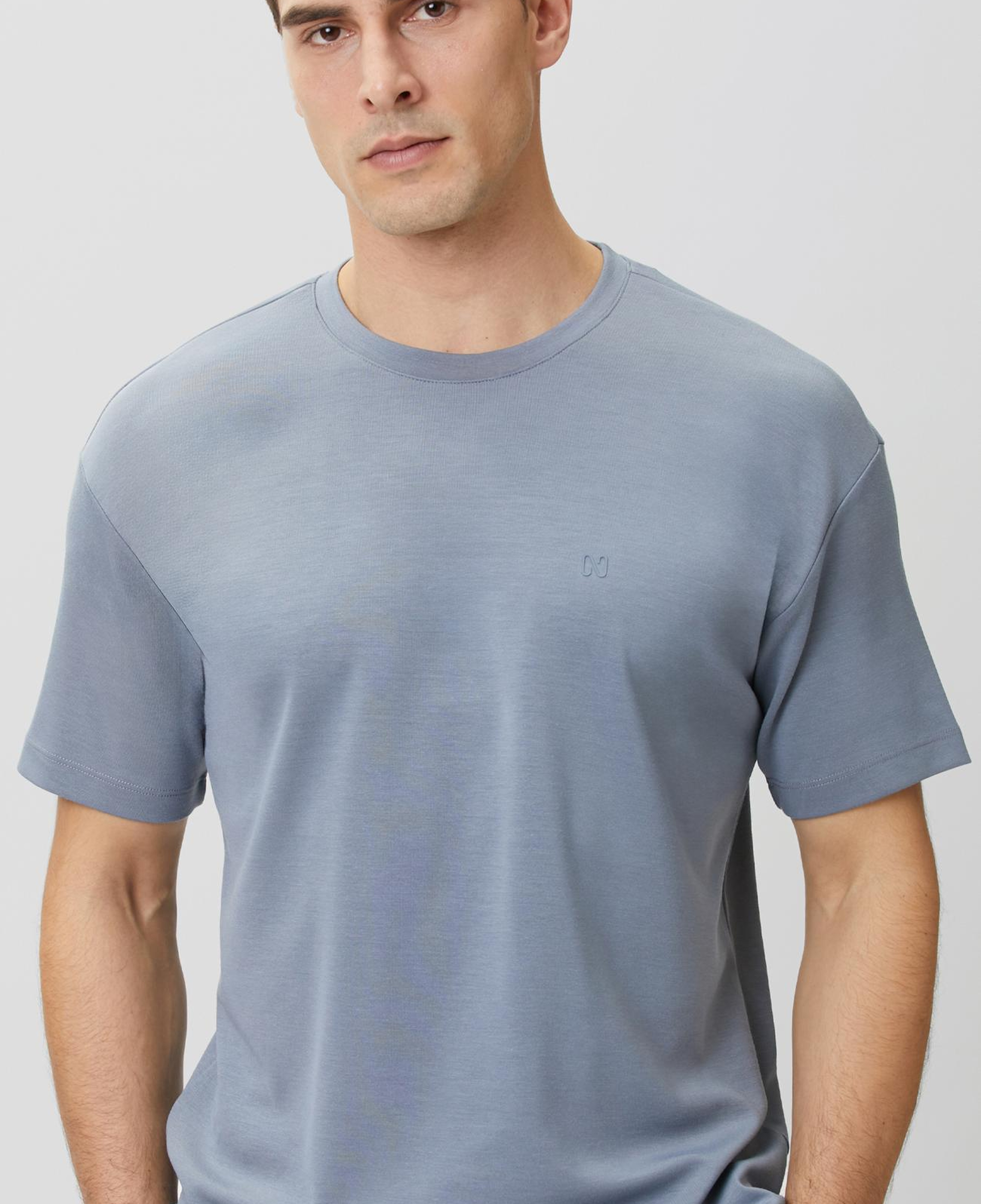 Network Erkek Comfort Mavi Basic Bisiklet Yaka Modal T-shirt