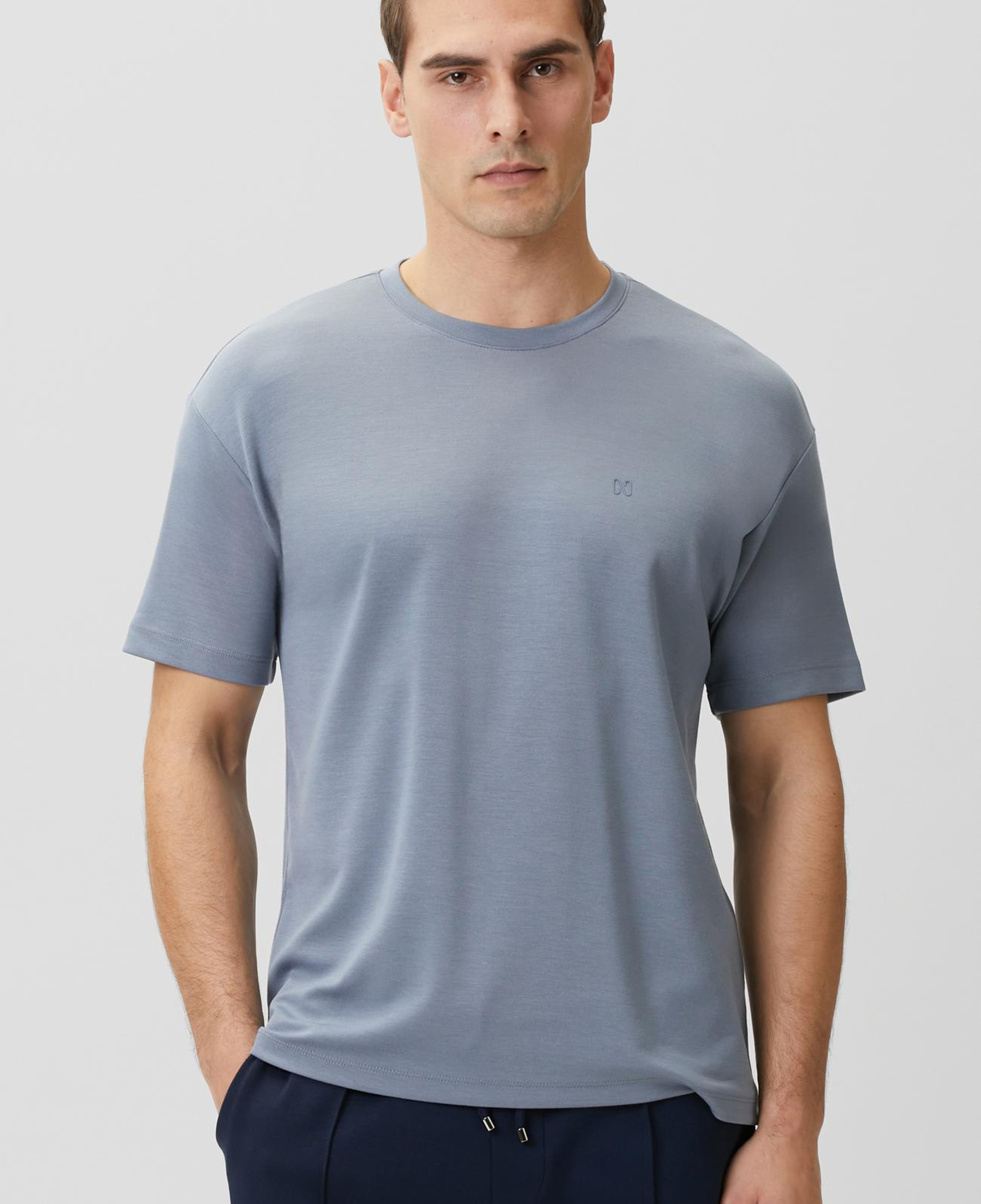 Network Erkek Comfort Mavi Basic Bisiklet Yaka Modal T-shirt