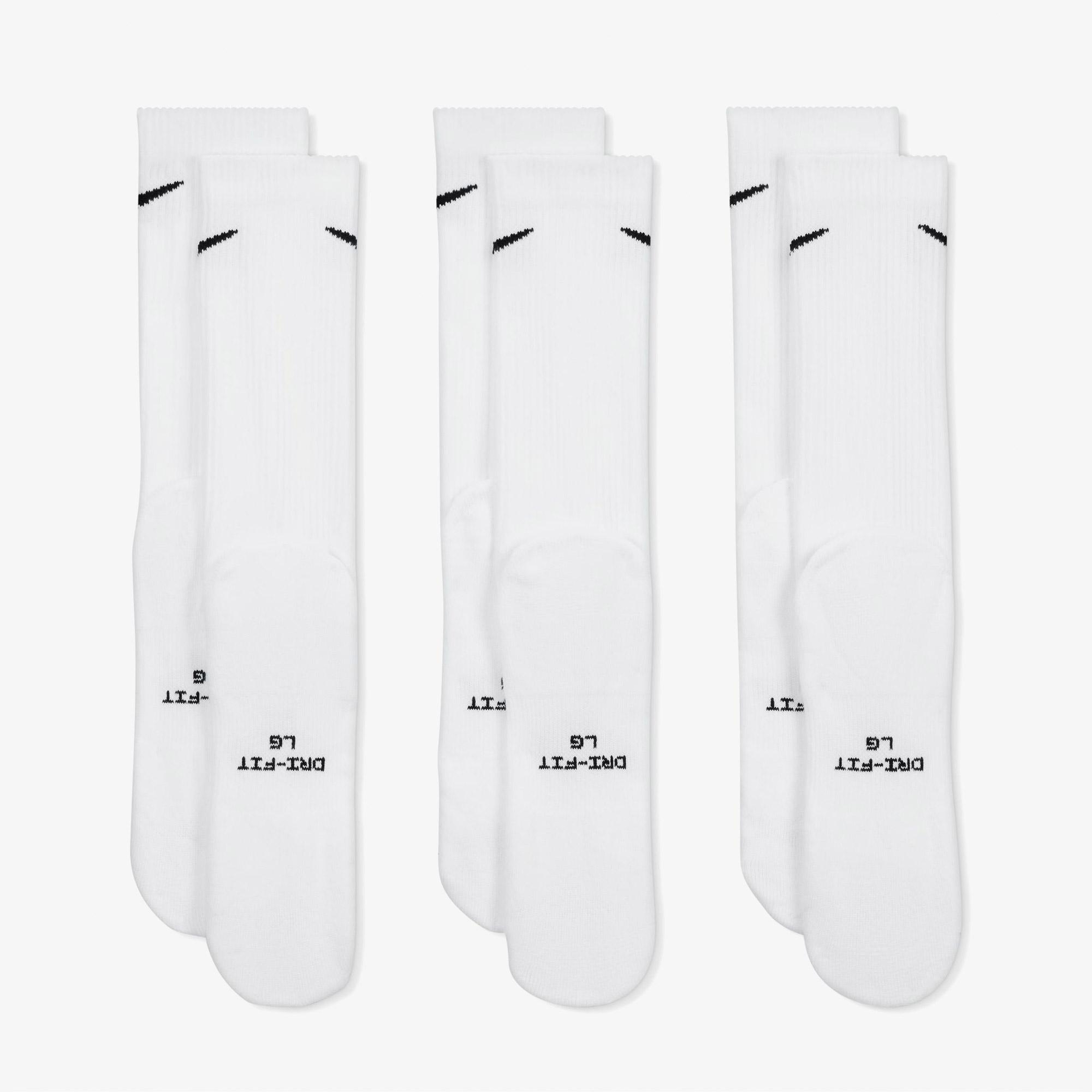 Nike Everyday Elevated 3'lü Unisex Beyaz Çorap