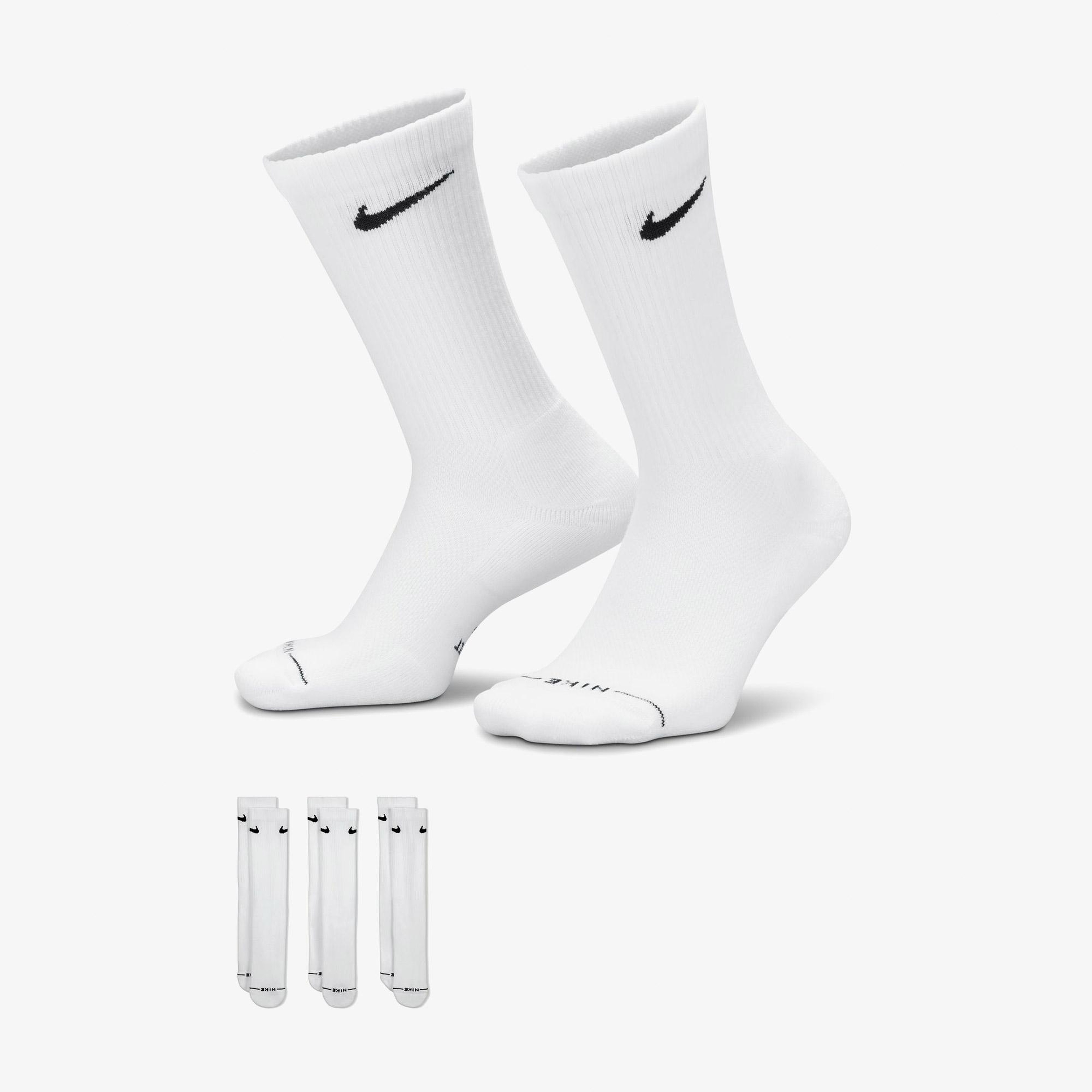 Nike Everyday Elevated 3'lü Unisex Beyaz Çorap