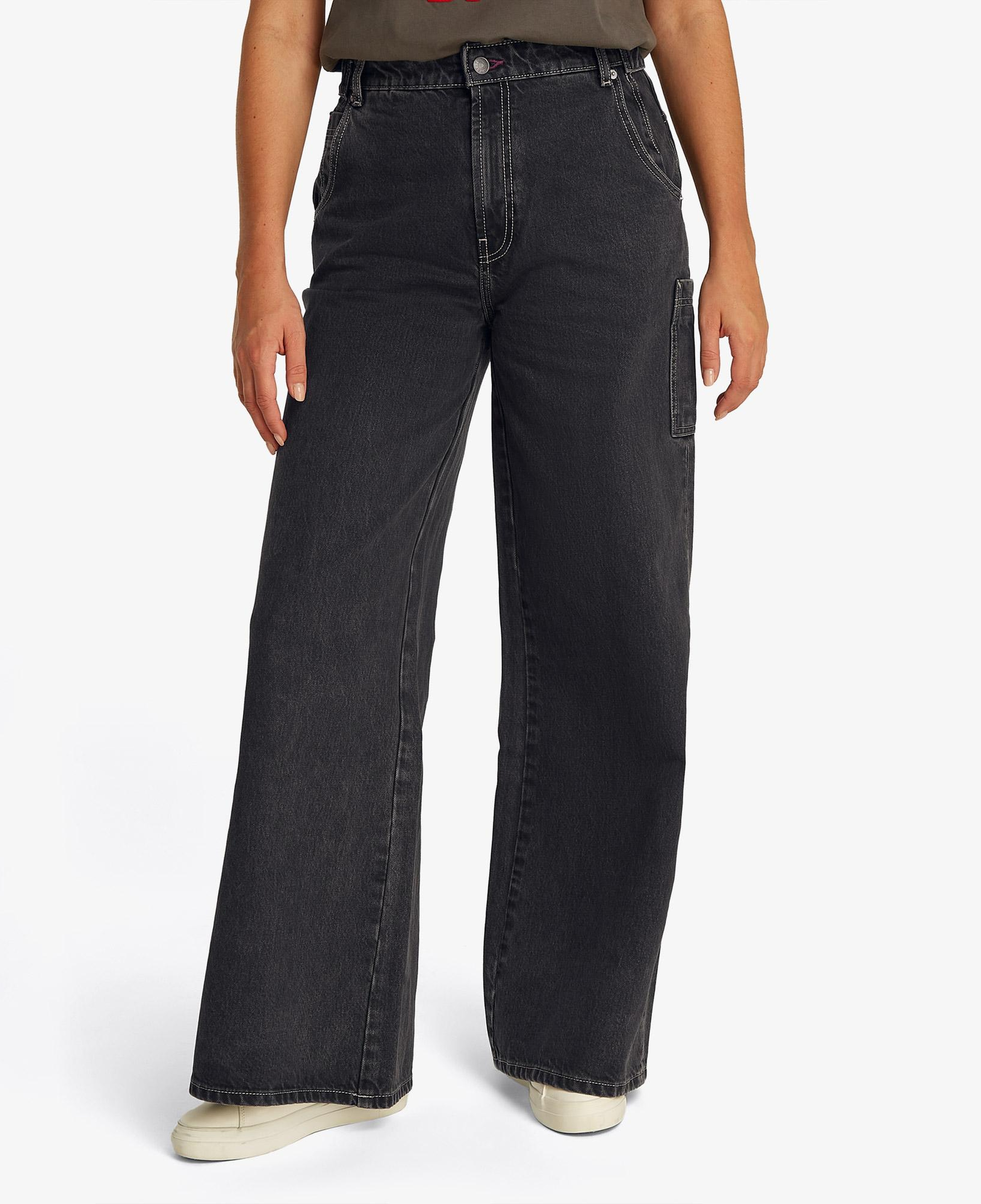 Tommy Jeans Wide Leg Carpenter Washed Kadın Koyu Gri Jean