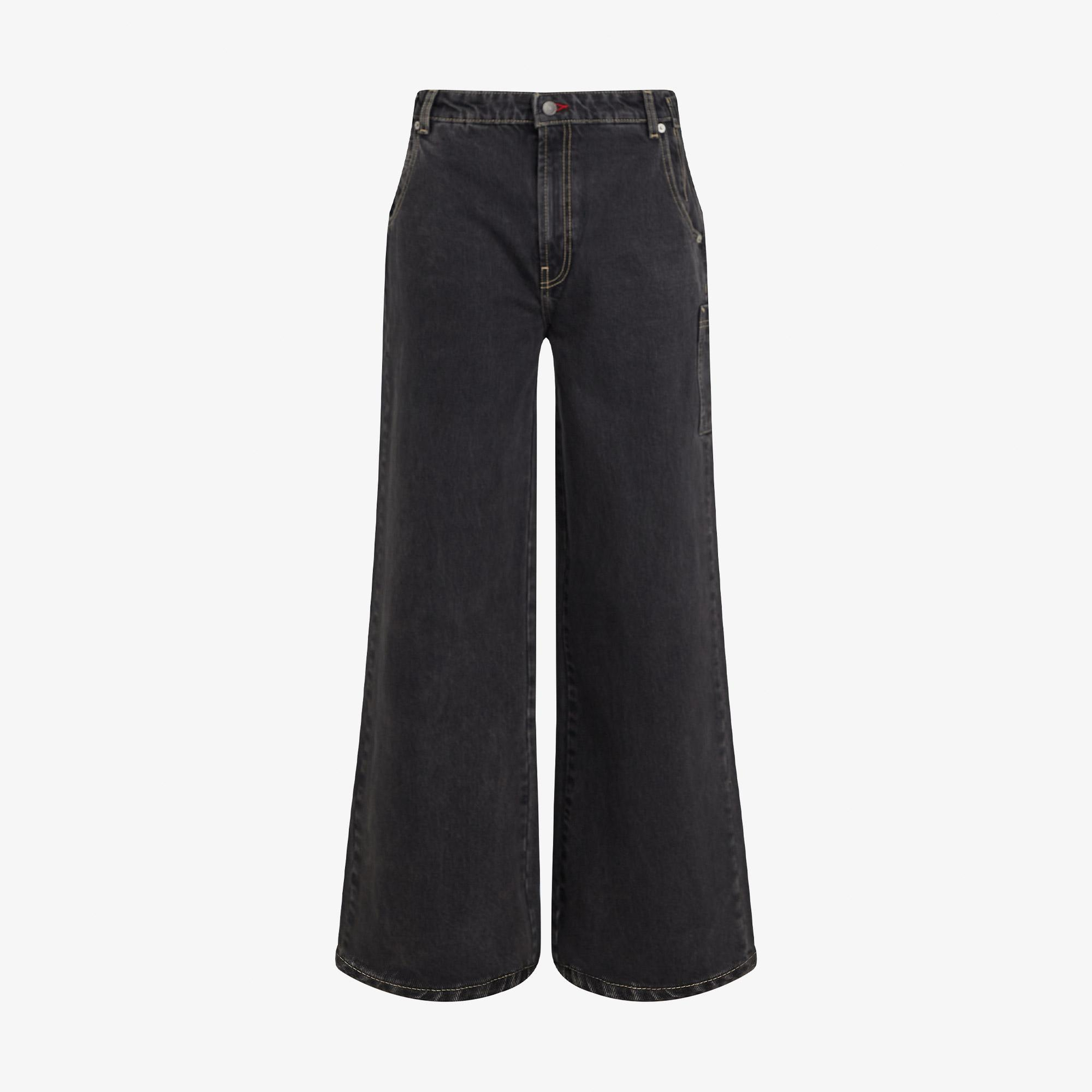 Tommy Jeans Wide Leg Carpenter Washed Kadın Koyu Gri Jean