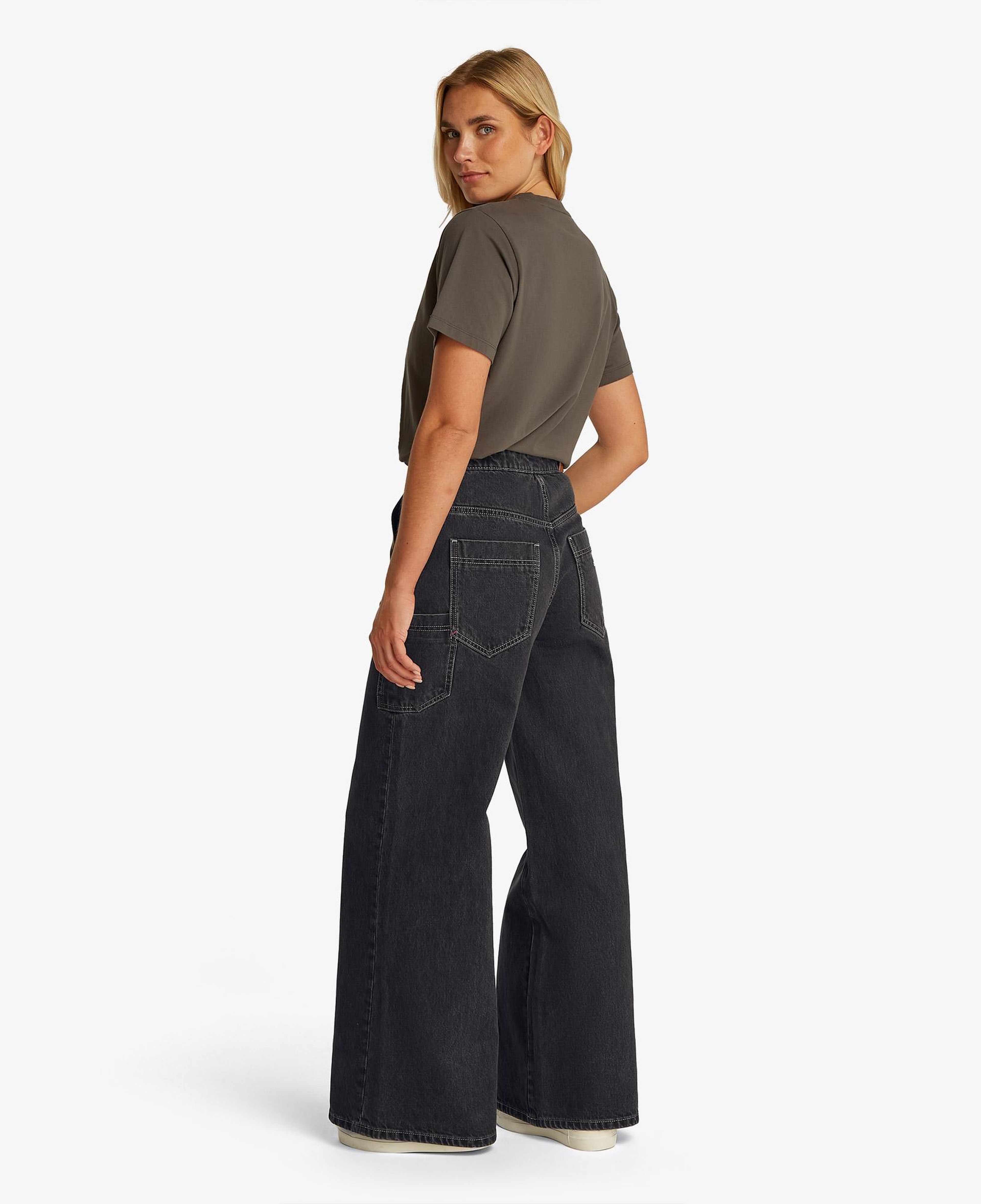 Tommy Jeans Wide Leg Carpenter Washed Kadın Koyu Gri Jean